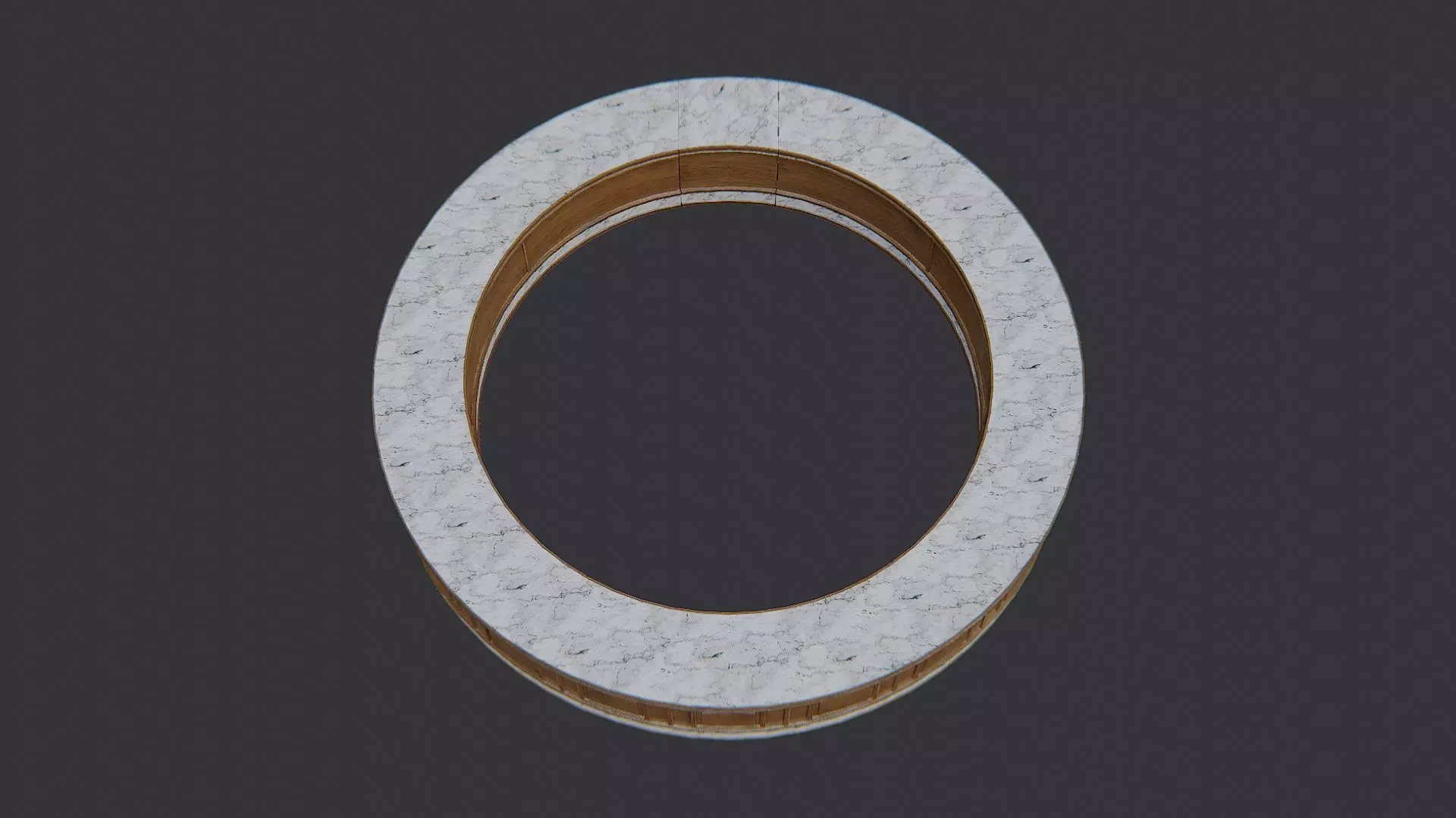 Rounded Central Bar Table Circular Accent Low-poly 3D model_4