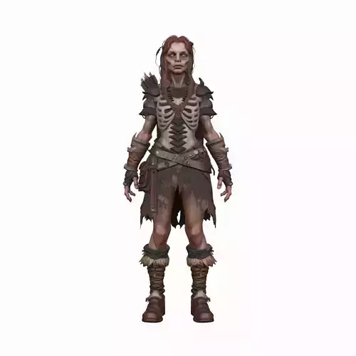 Fierce Rugged Undead Hunter 3D Model World