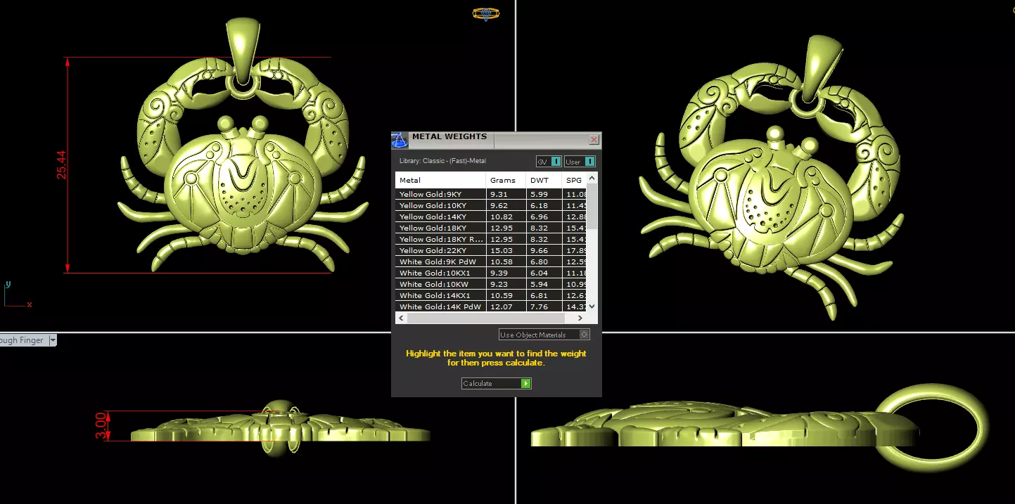 Crab Pendant 3D Mode 3D print model_1