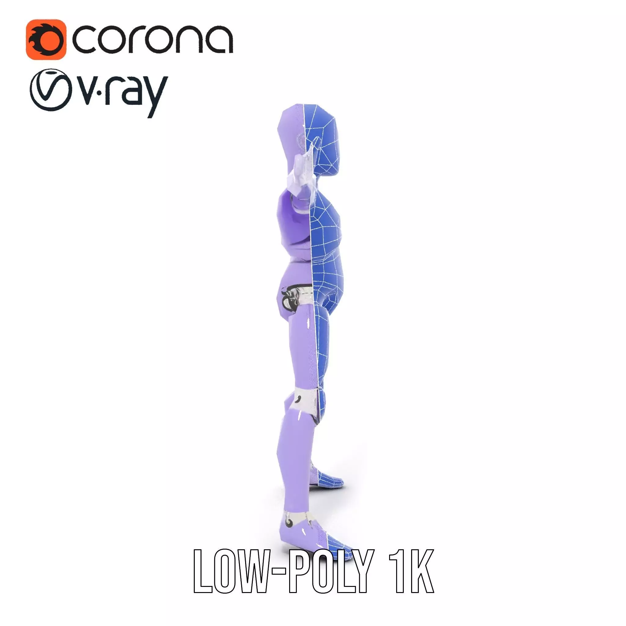 Purple Articulation Dummy model pack Low-poly 3D model_31