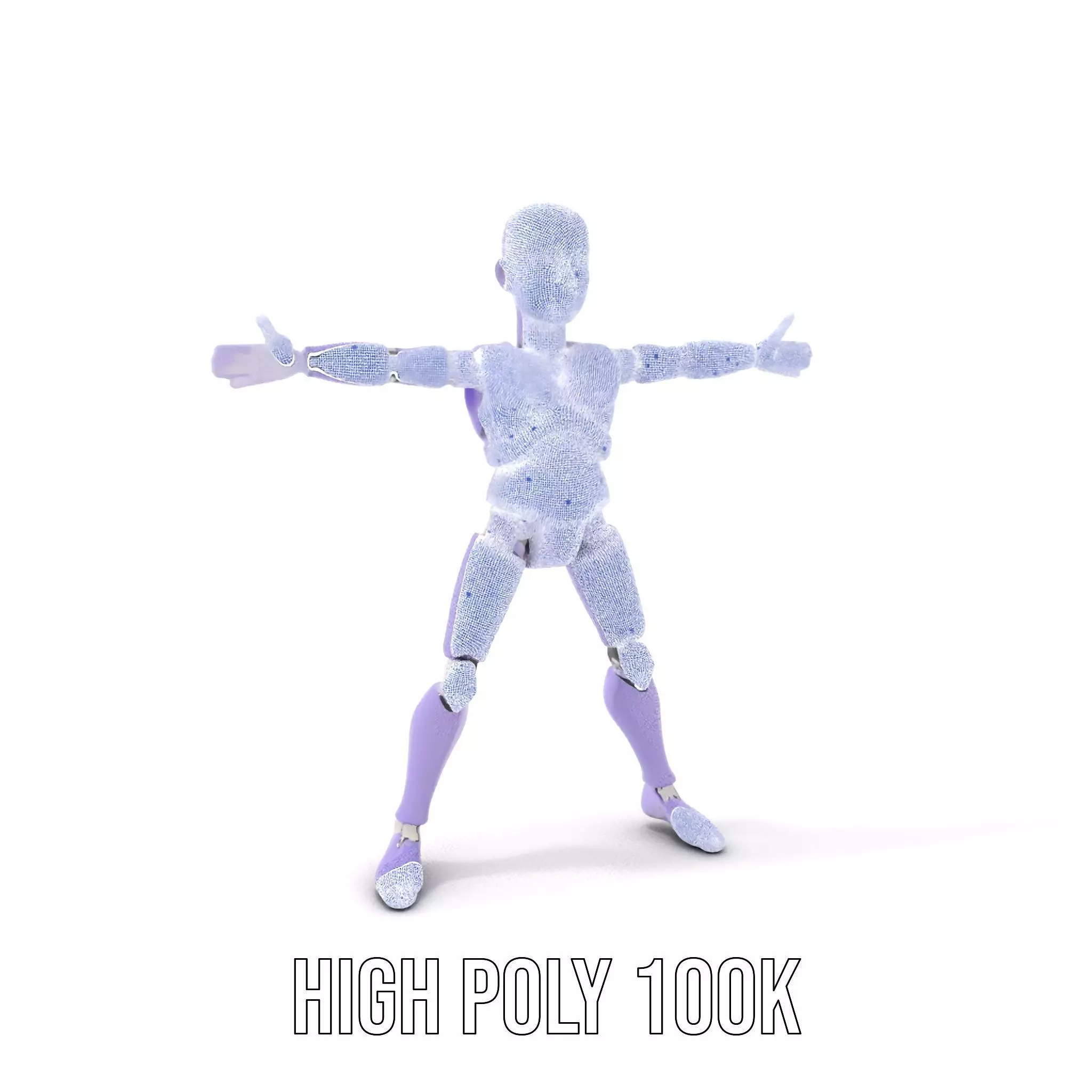 Purple Articulation Dummy model pack Low-poly 3D model_4