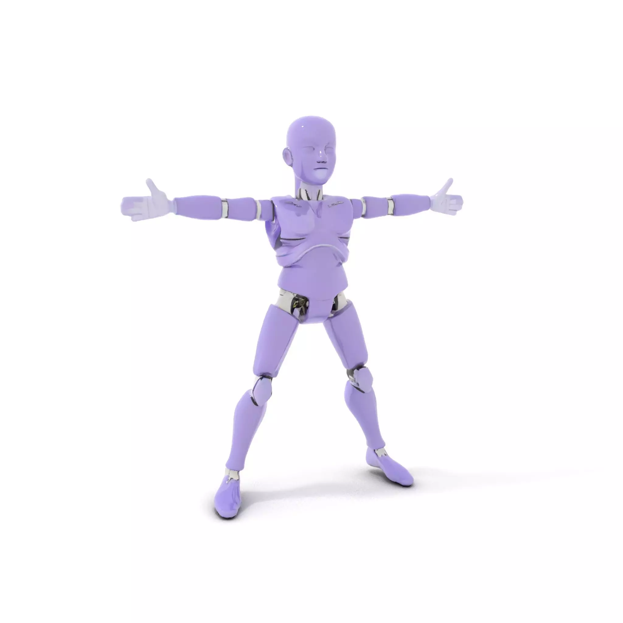 Purple Articulation Dummy model pack Low-poly 3D model_0