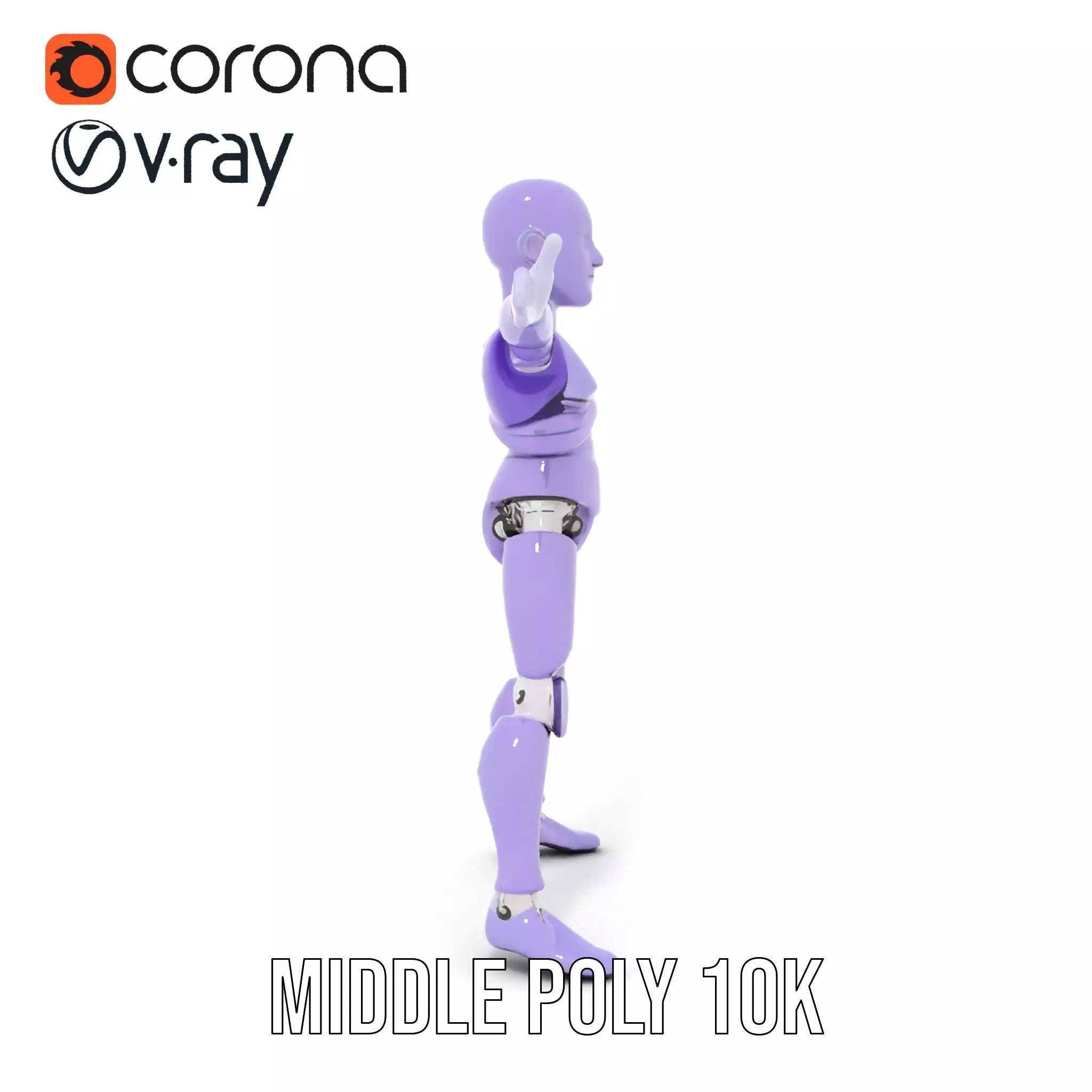 Purple Articulation Dummy model pack Low-poly 3D model_27
