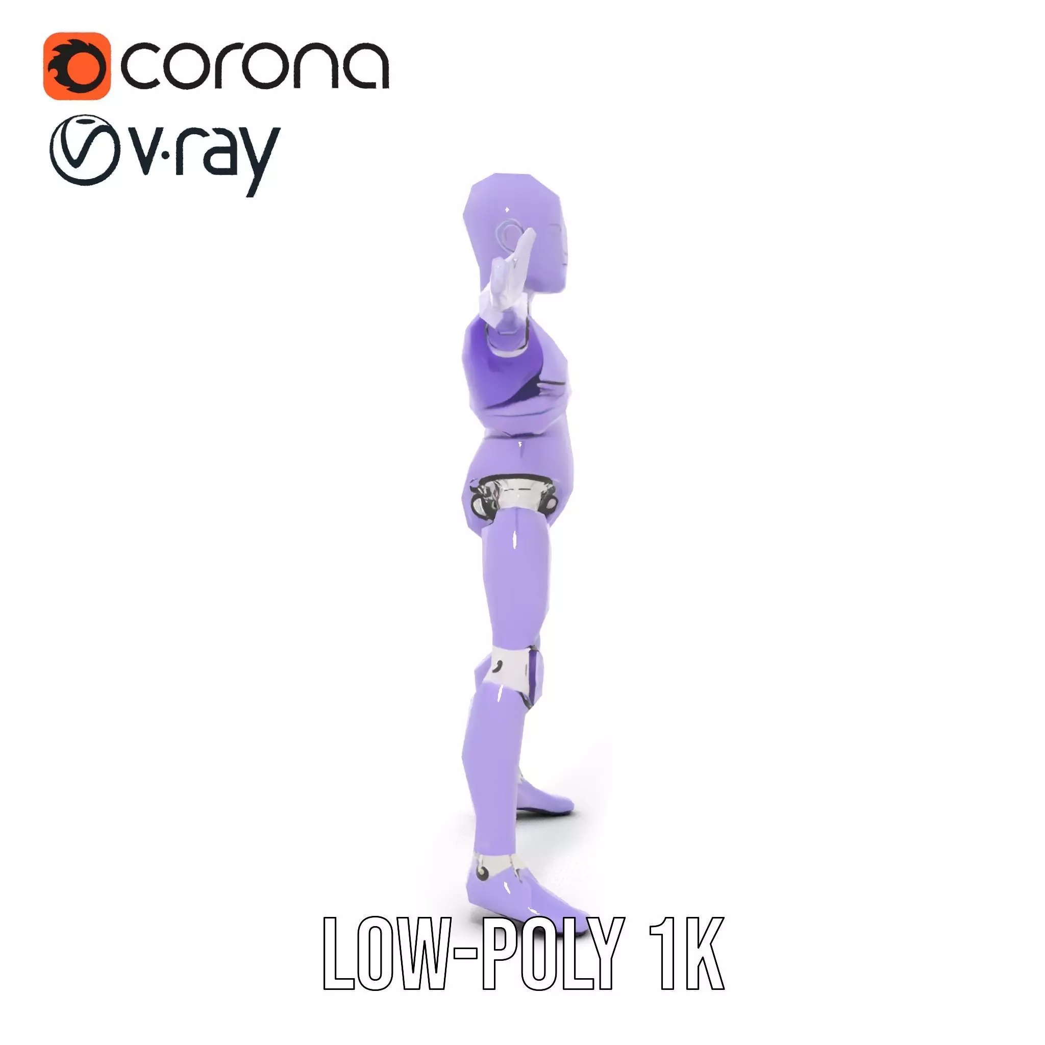 Purple Articulation Dummy model pack Low-poly 3D model_12