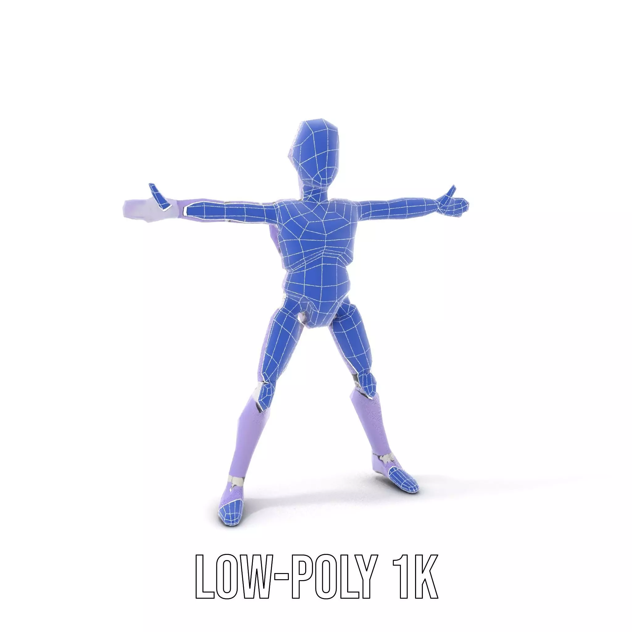 Purple Articulation Dummy model pack Low-poly 3D model_28