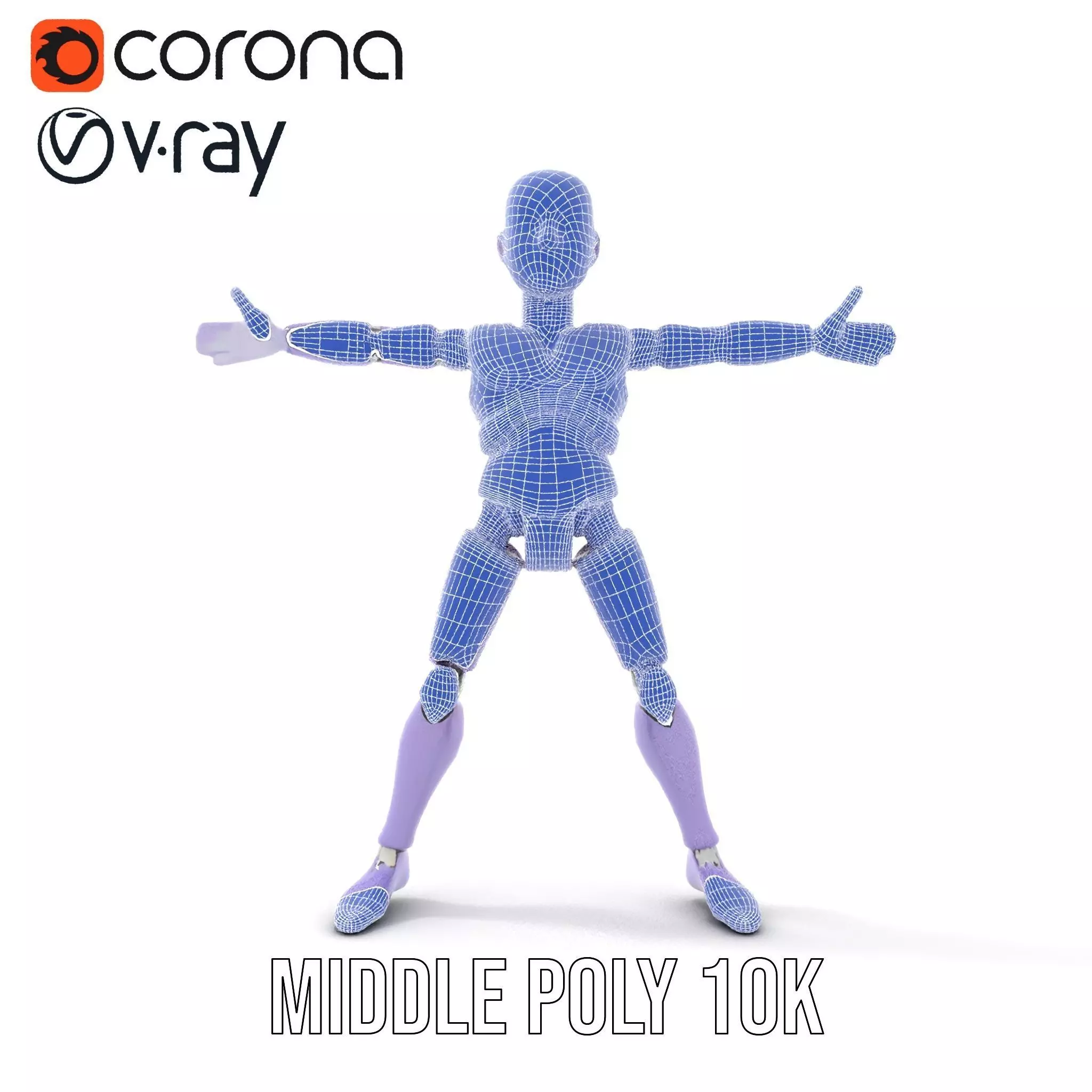 Purple Articulation Dummy model pack Low-poly 3D model_30