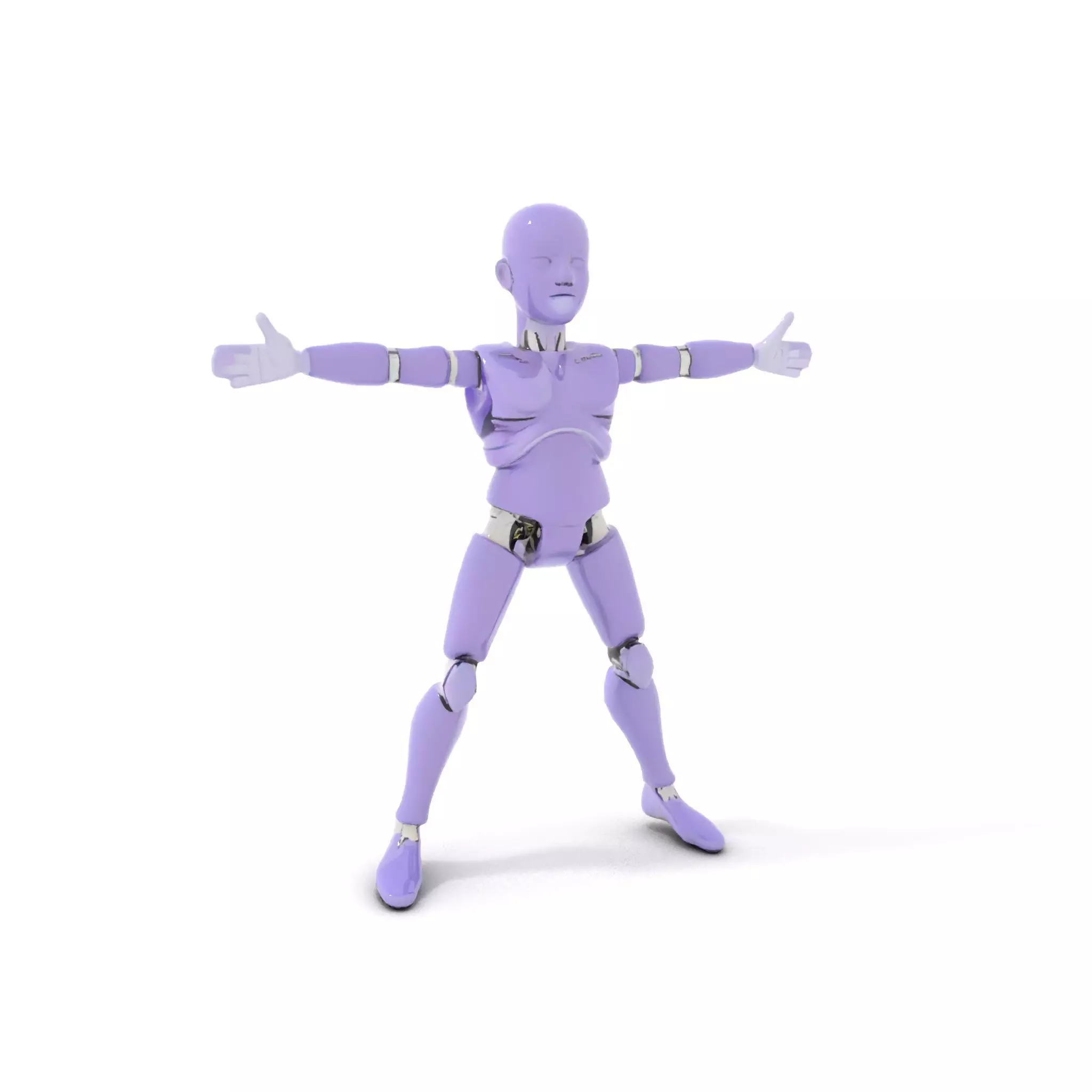 Purple Articulation Dummy model pack Low-poly 3D model_6