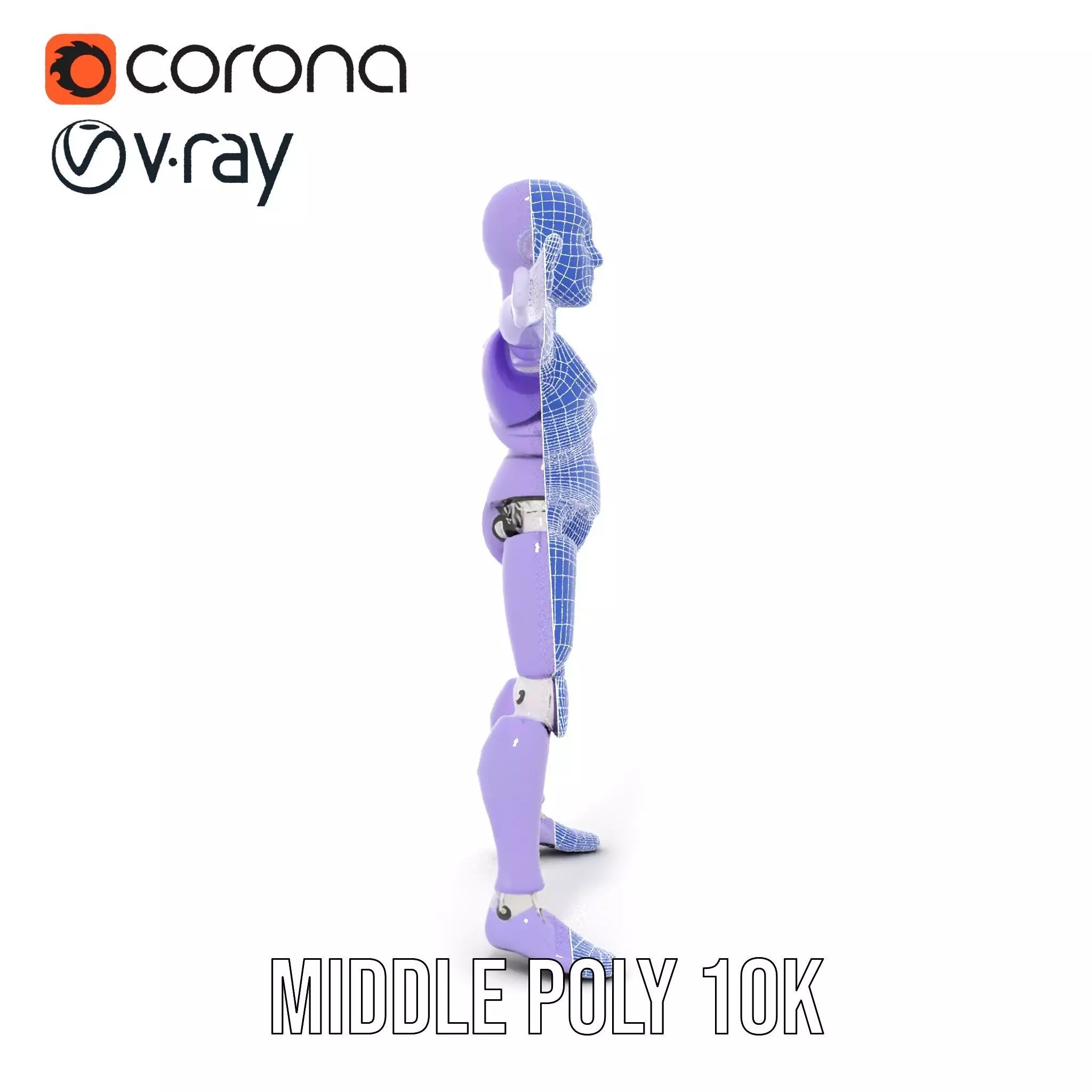Purple Articulation Dummy model pack Low-poly 3D model_22