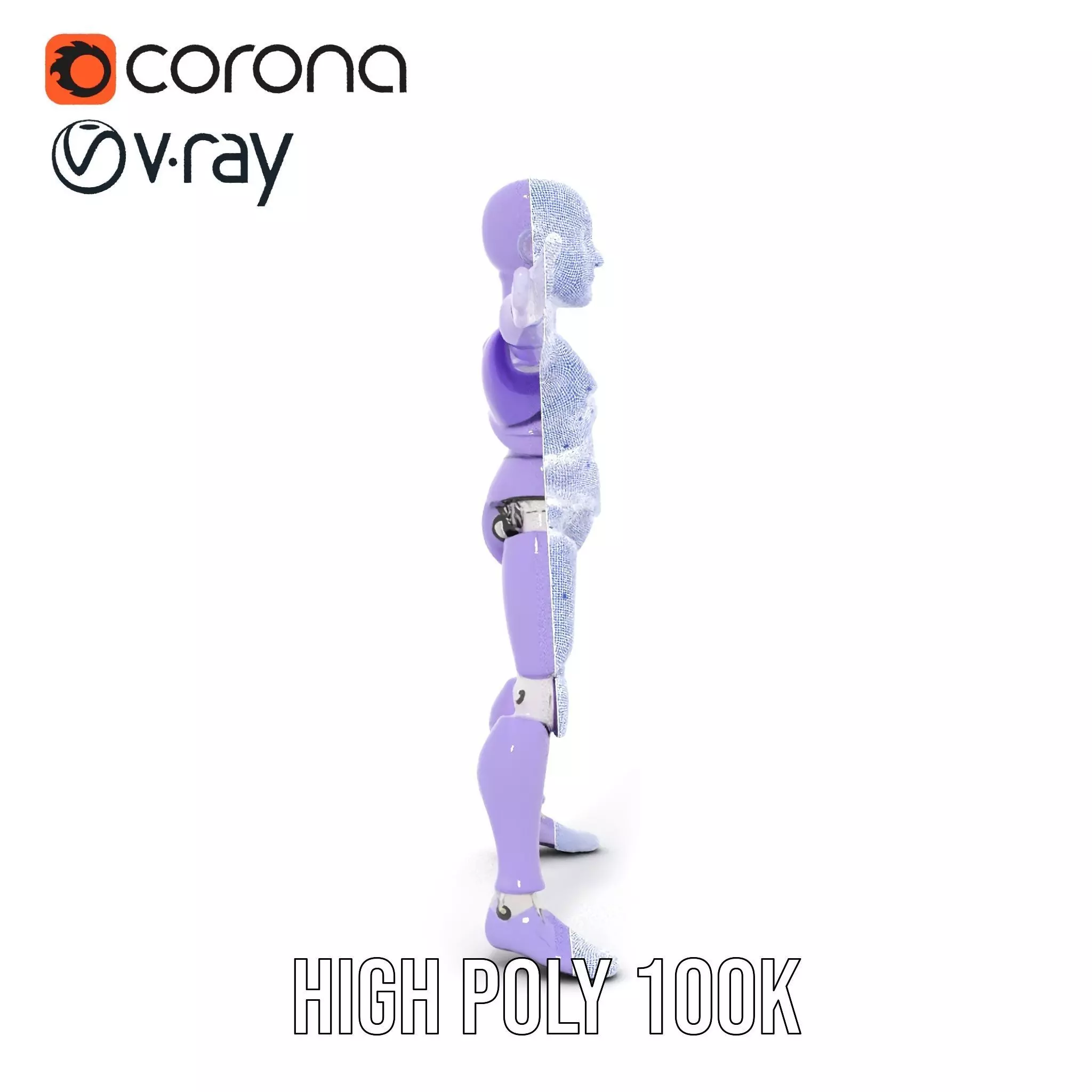 Purple Articulation Dummy model pack Low-poly 3D model_33
