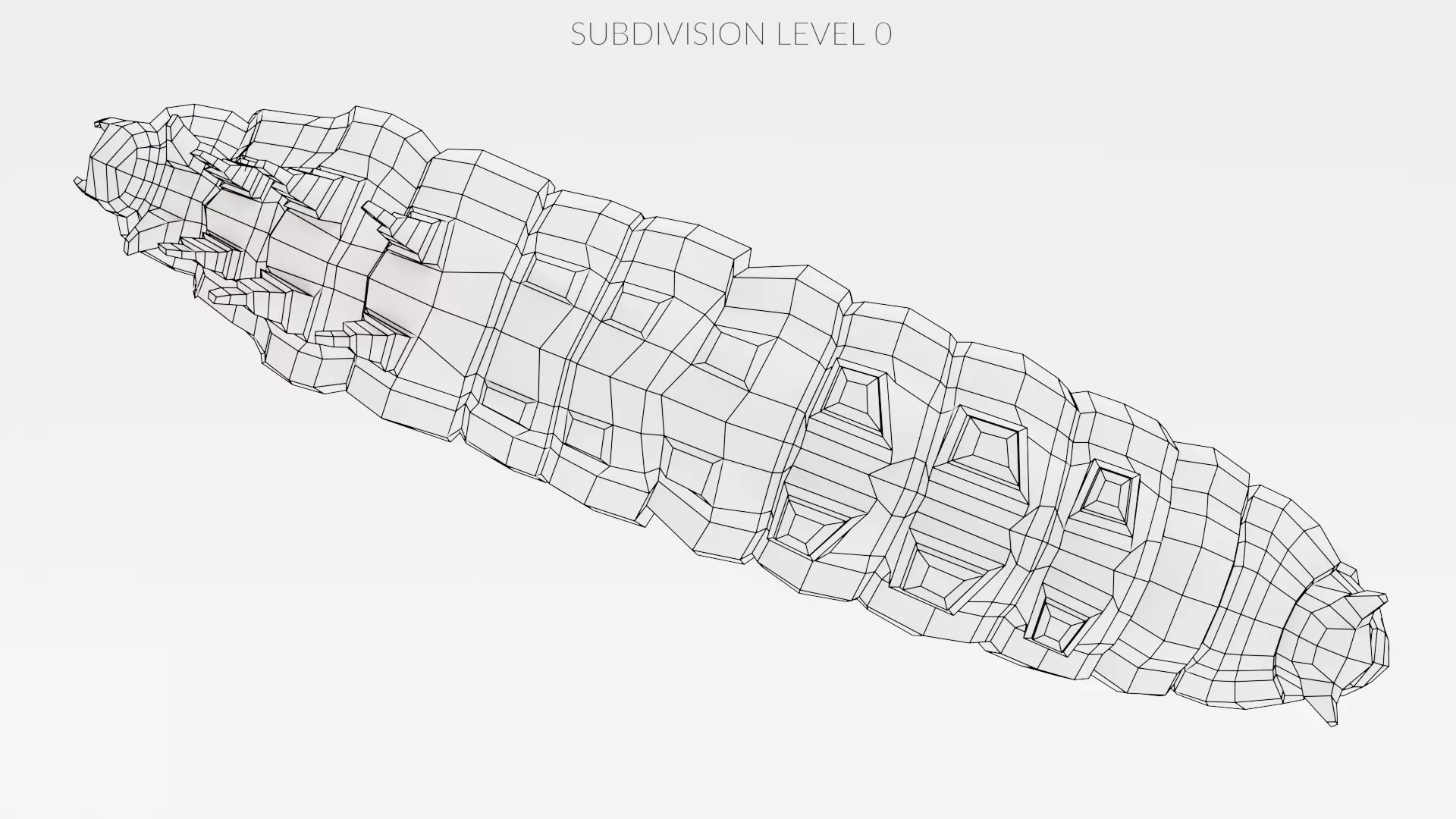 Wax Worm - Detailed Plastic Eater Rigged Low-poly 3D model_23