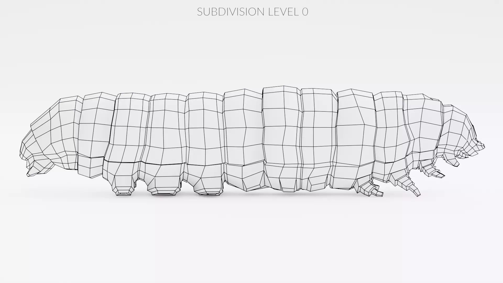 Wax Worm - Detailed Plastic Eater Rigged Low-poly 3D model_19