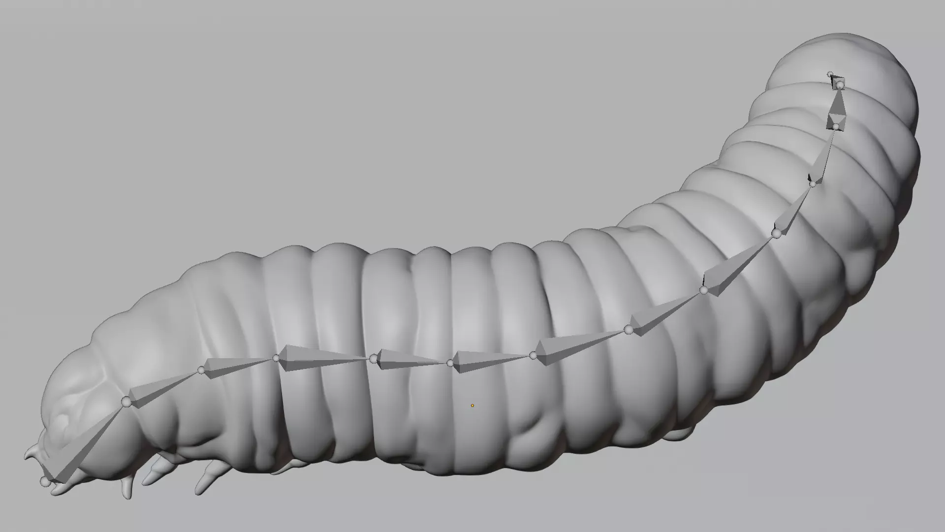 Wax Worm - Detailed Plastic Eater Rigged Low-poly 3D model_2