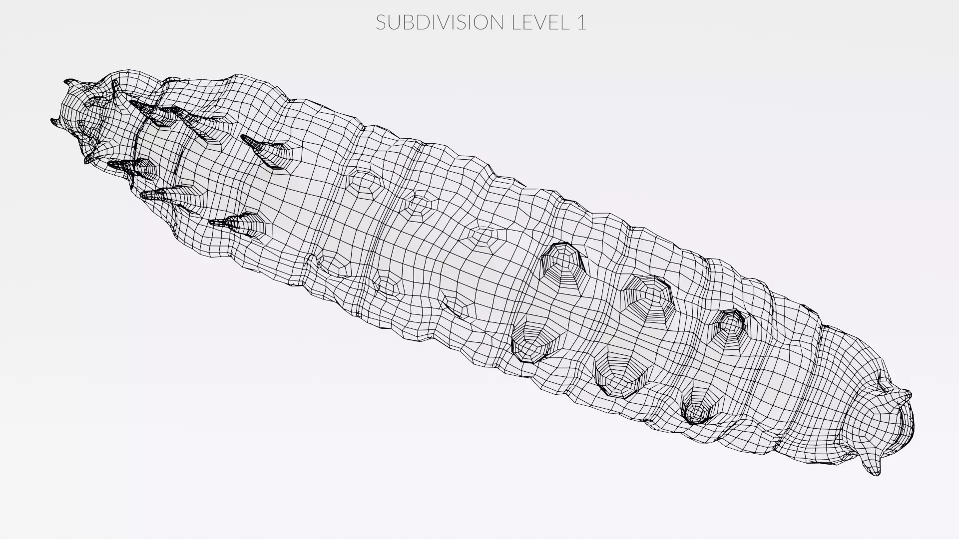 Wax Worm - Detailed Plastic Eater Rigged Low-poly 3D model_24