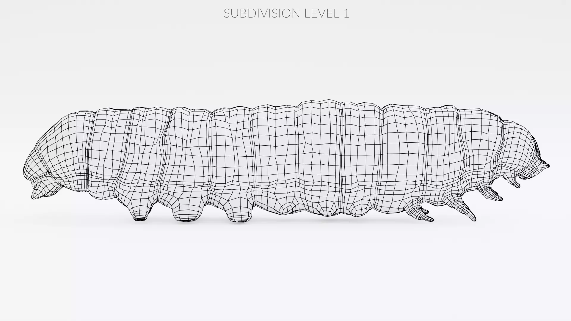 Wax Worm - Detailed Plastic Eater Rigged Low-poly 3D model_20