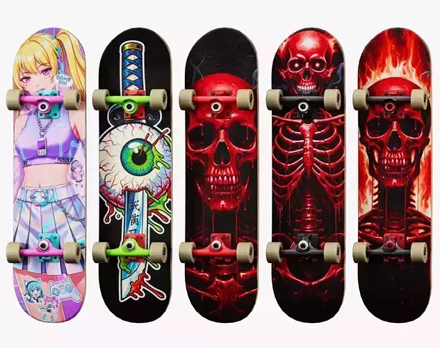 Y2K Skate Pack PBR 4K Game Model