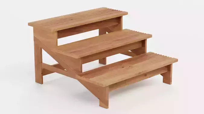 Wooden Stairs Step Stool