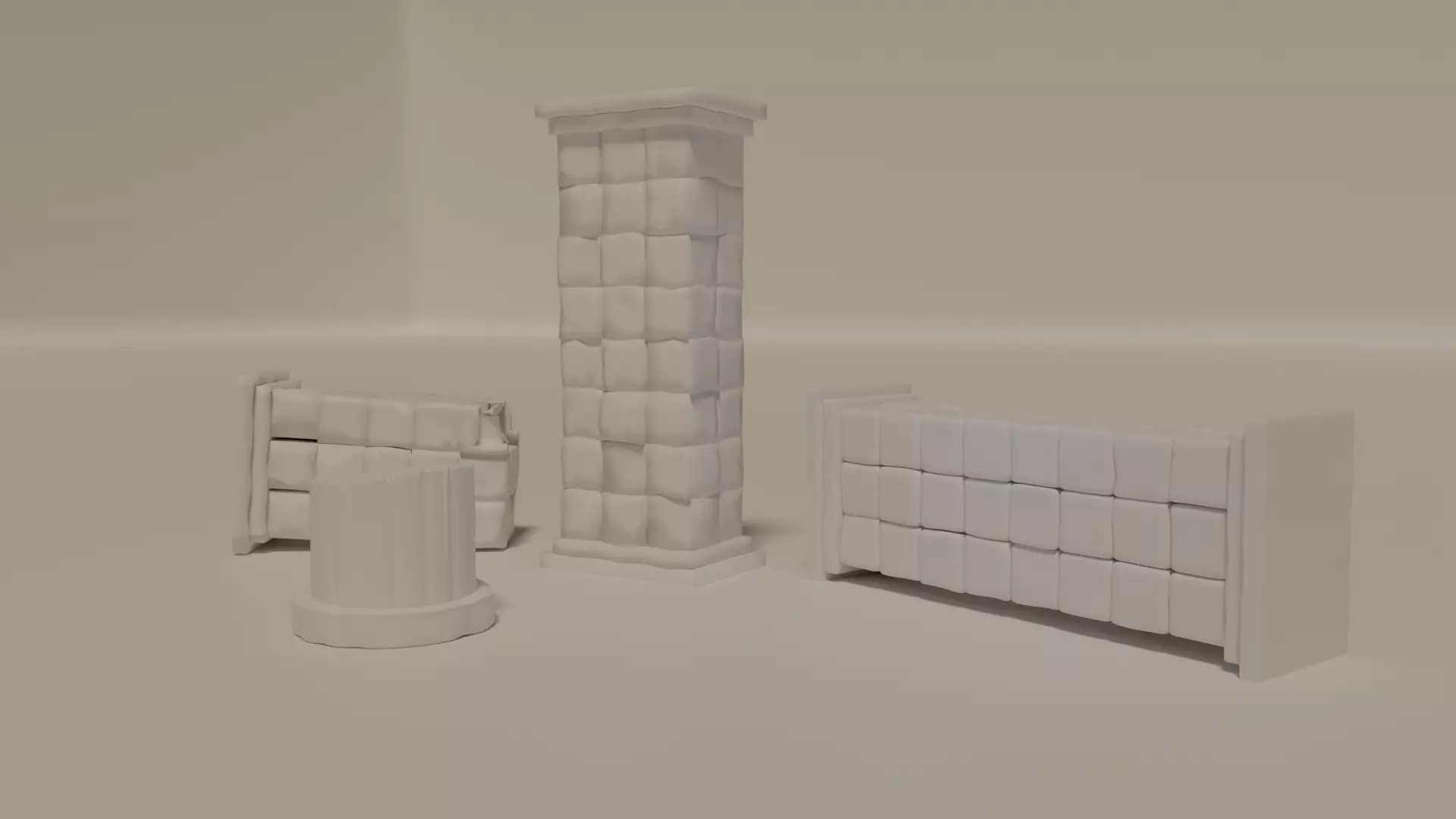 Ancient Pillars Low-poly 3D model_3