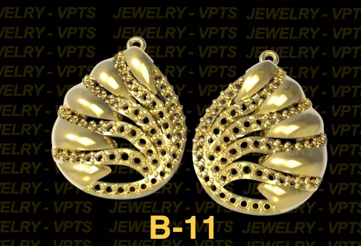 Earring 3D print model_1