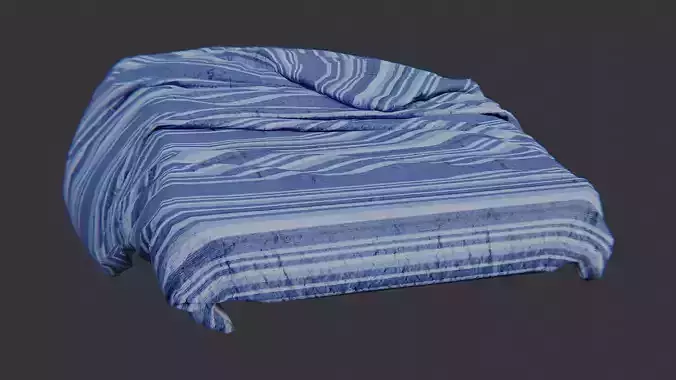 Cozy blue striped bed blanket