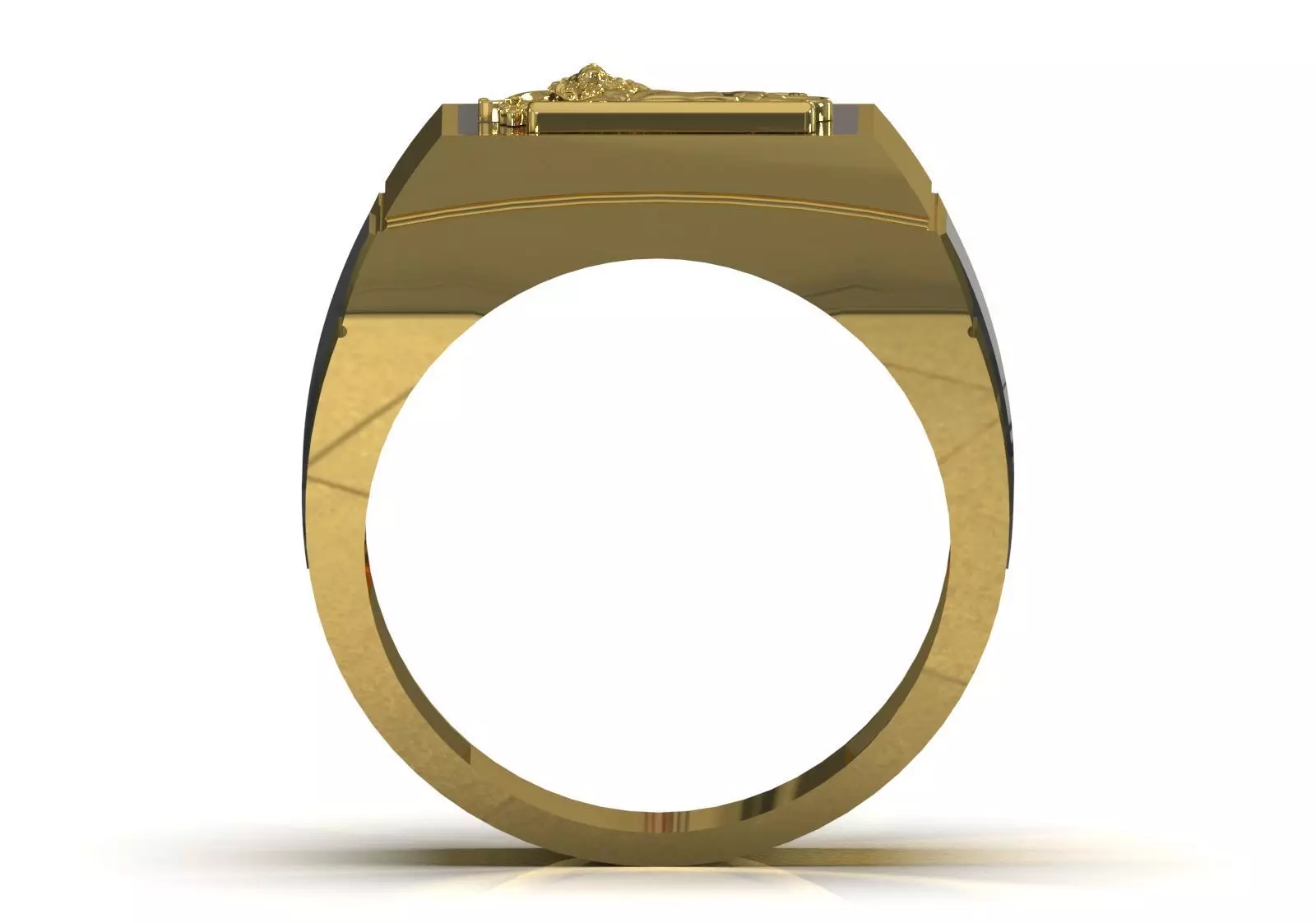 Lion and Sun Signet stl 3dm  Ring model mr0320 3D print model_2