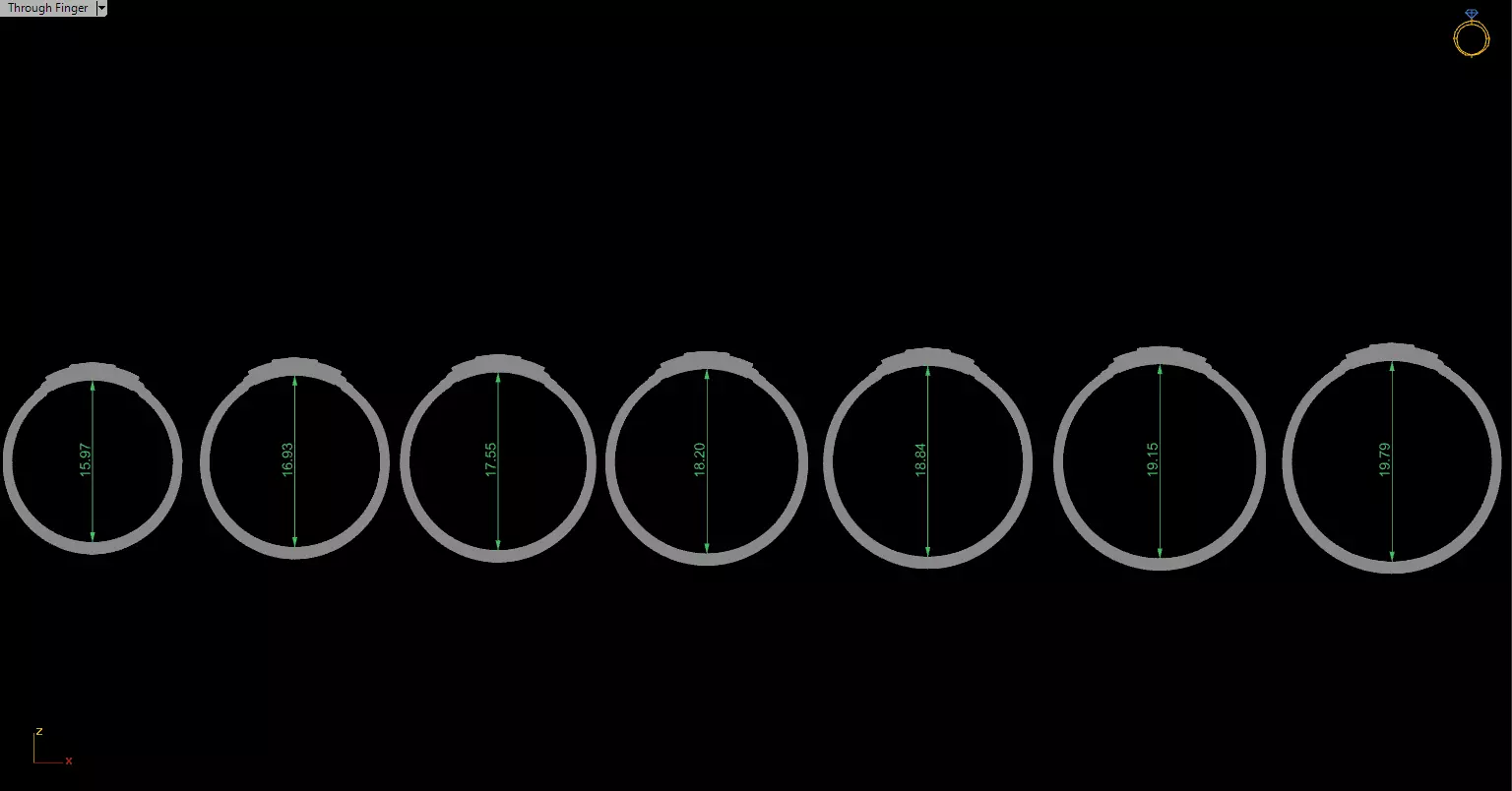 Elagent Gold Filigree Ring with Blue Enamel - Sizes Included 3D print model_4