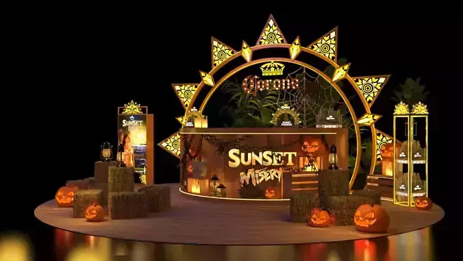 Halloween Event Scene Sunset Misery Decor with Brand Elements