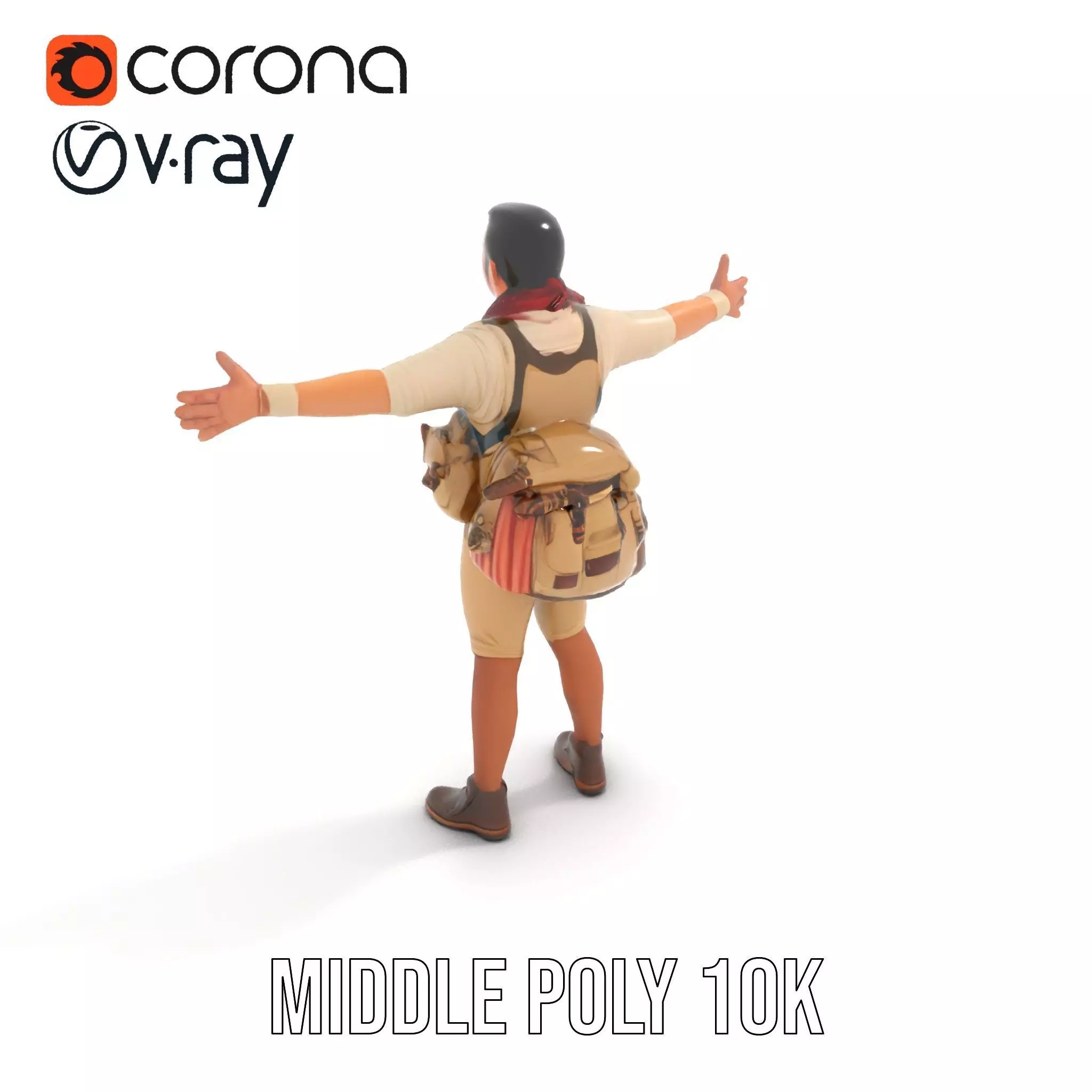 Adventurer Outfit Explorer model pack Low-poly 3D model_13
