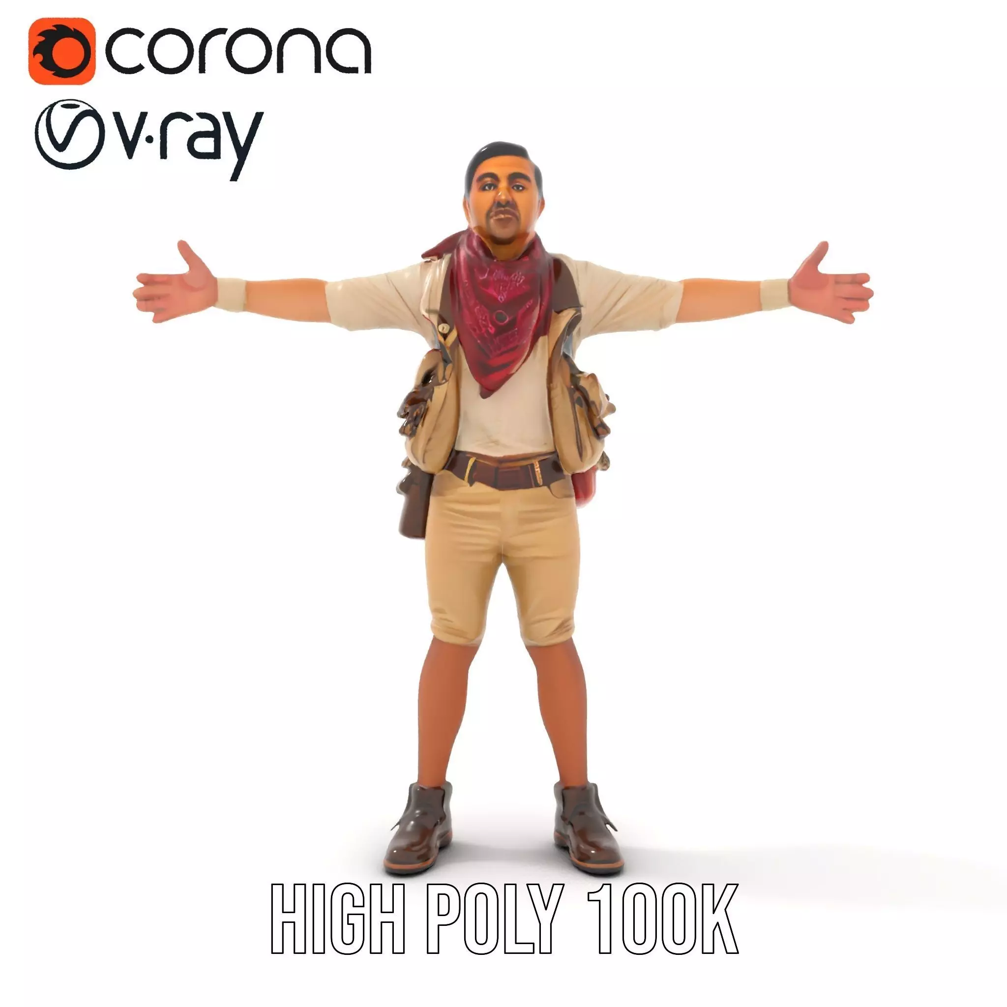 Adventurer Outfit Explorer model pack Low-poly 3D model_10