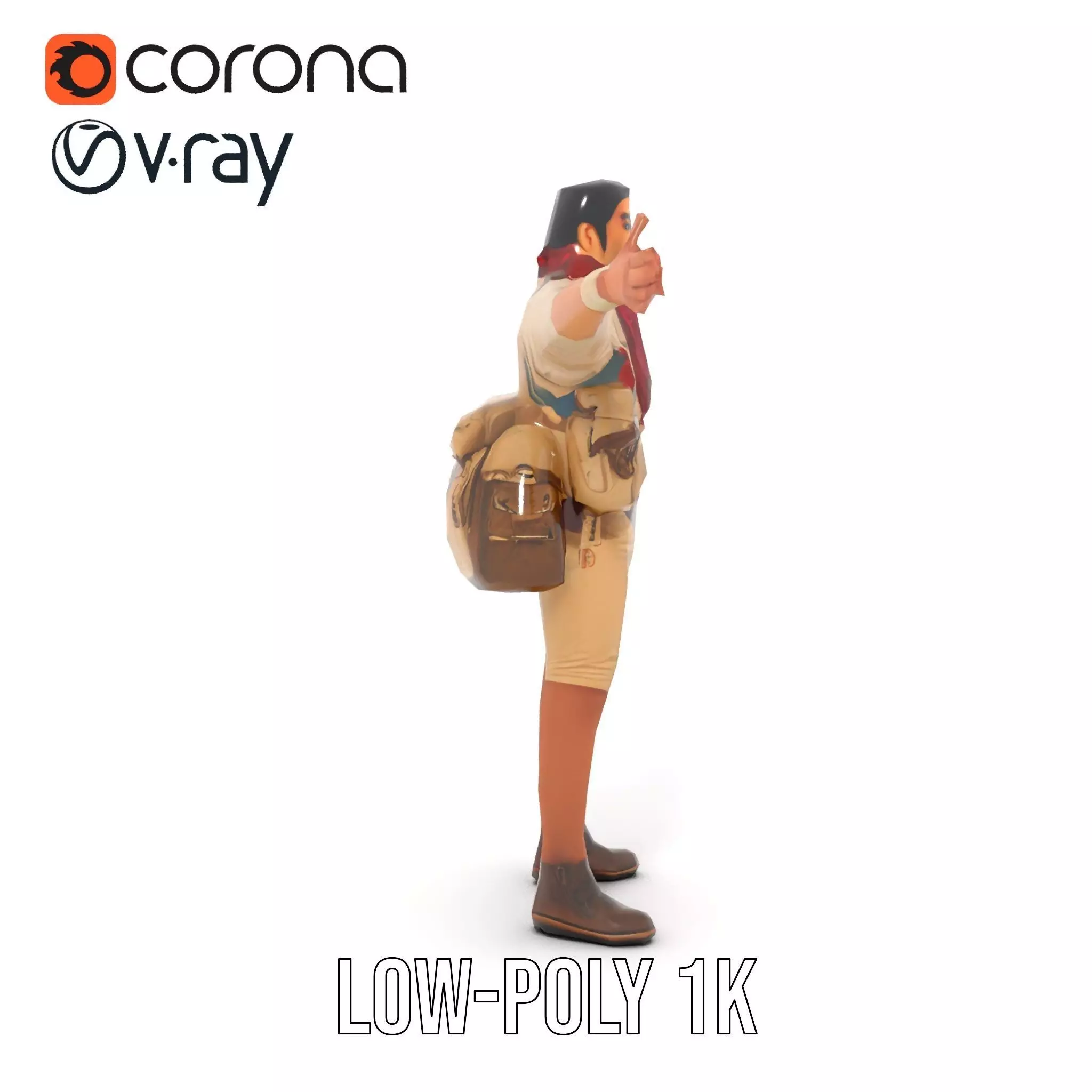 Adventurer Outfit Explorer model pack Low-poly 3D model_21