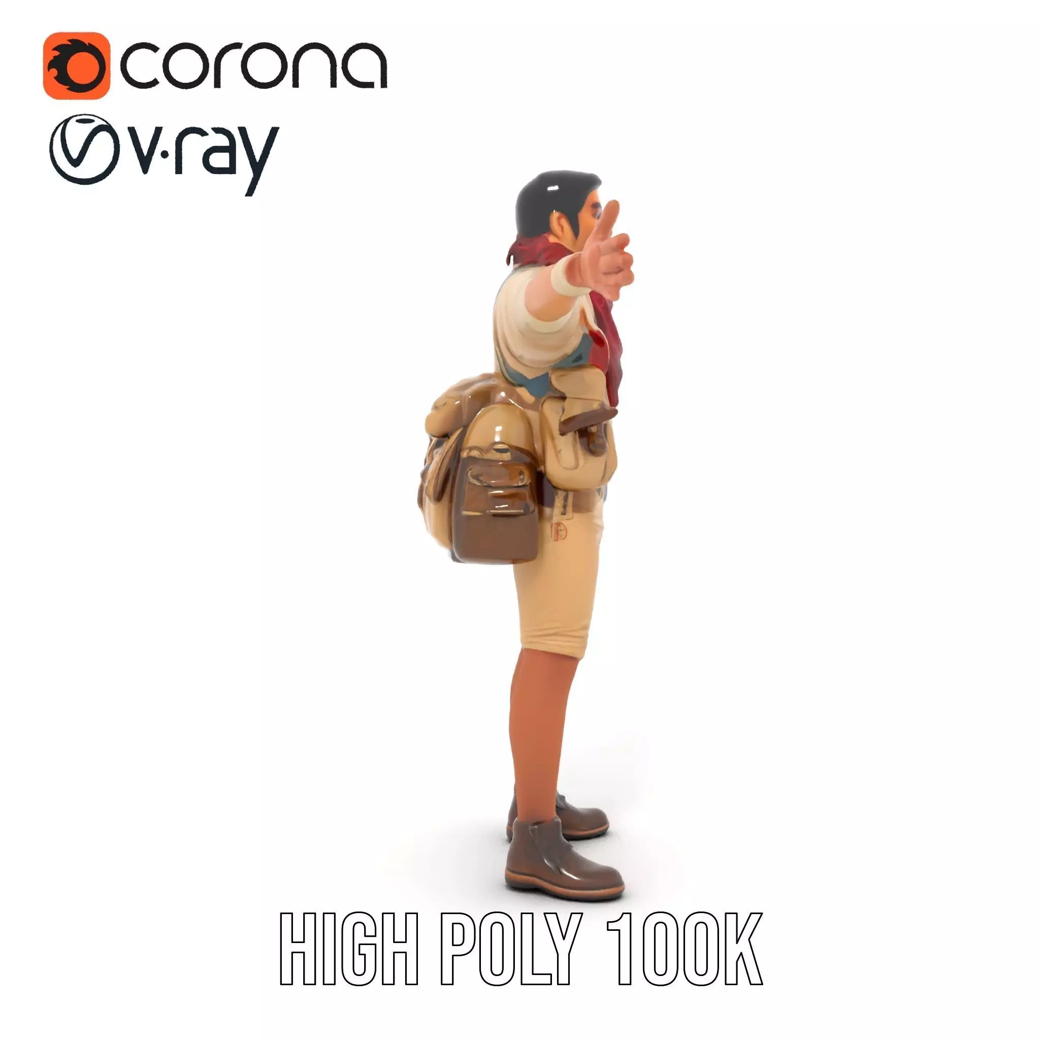 Adventurer Outfit Explorer model pack Low-poly 3D model_19