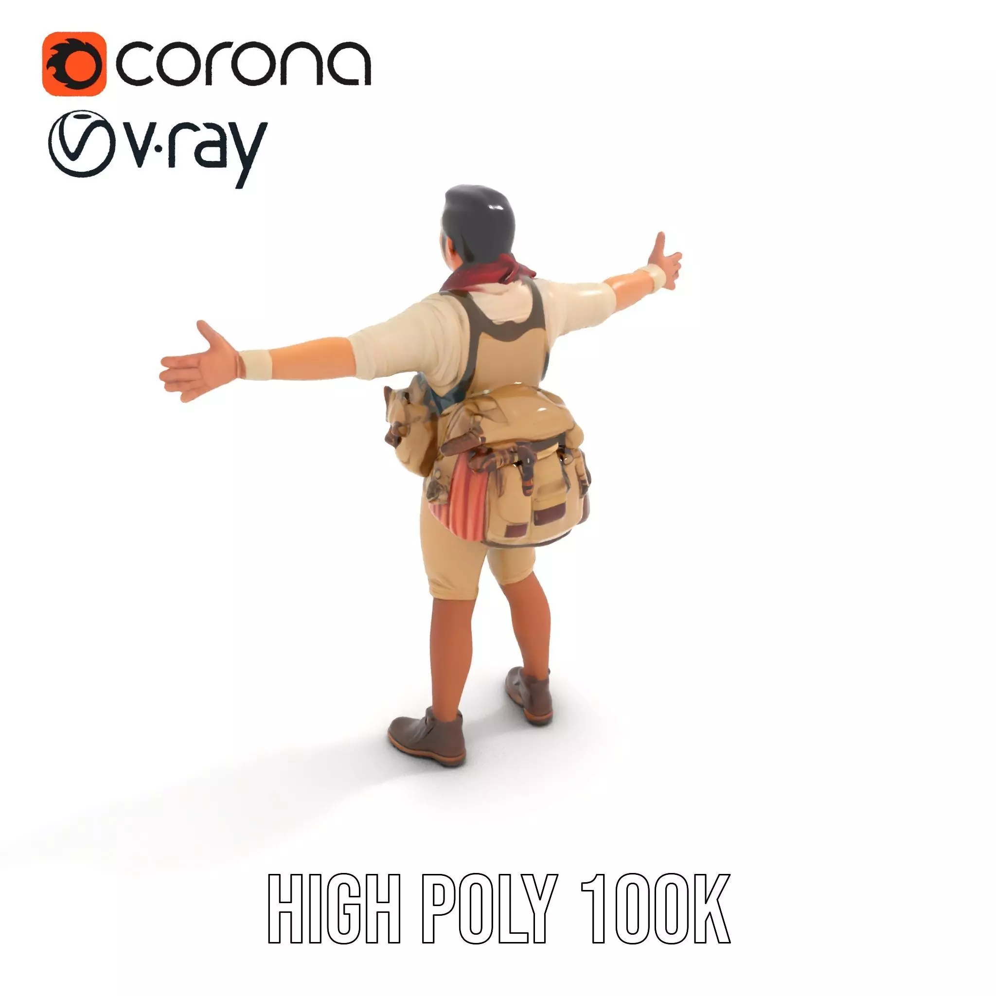 Adventurer Outfit Explorer model pack Low-poly 3D model_34