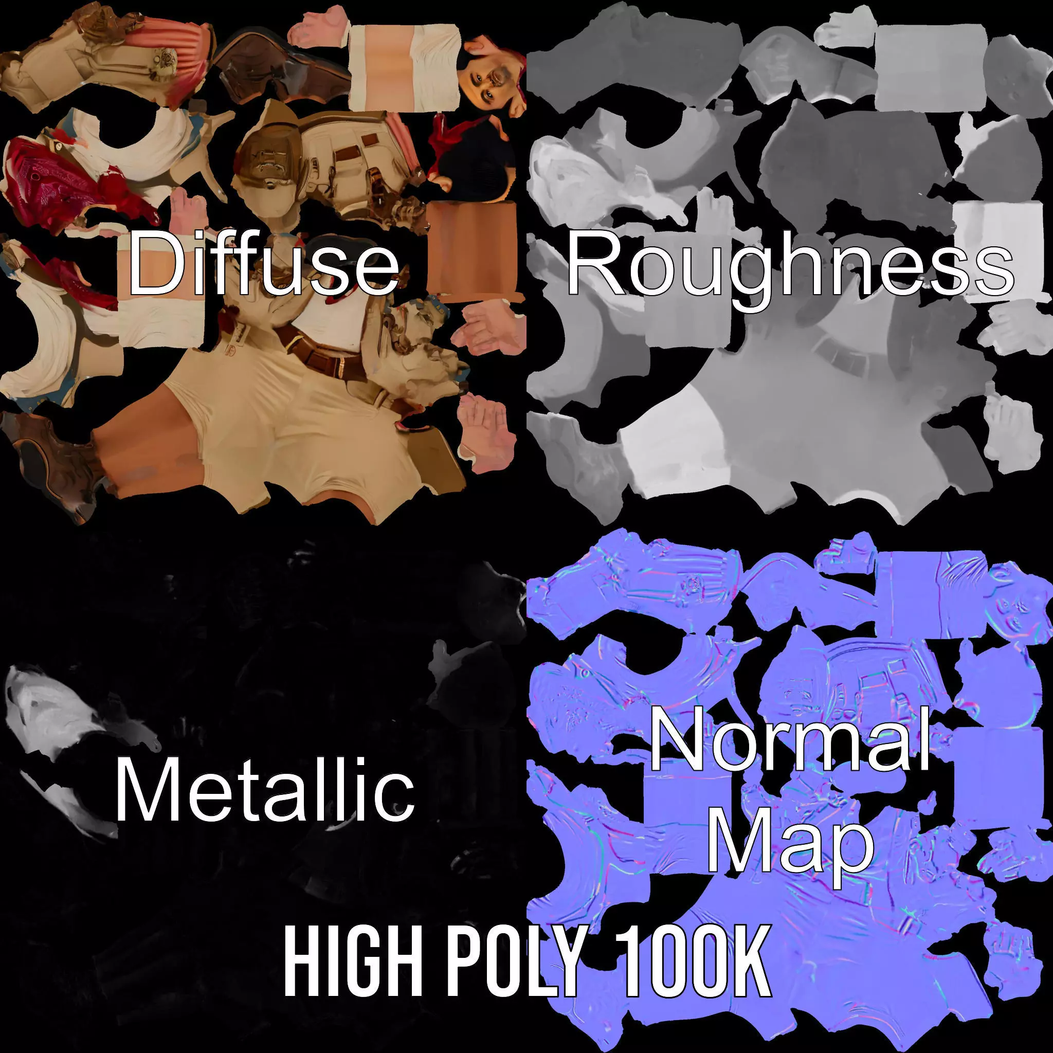 Adventurer Outfit Explorer model pack Low-poly 3D model_3