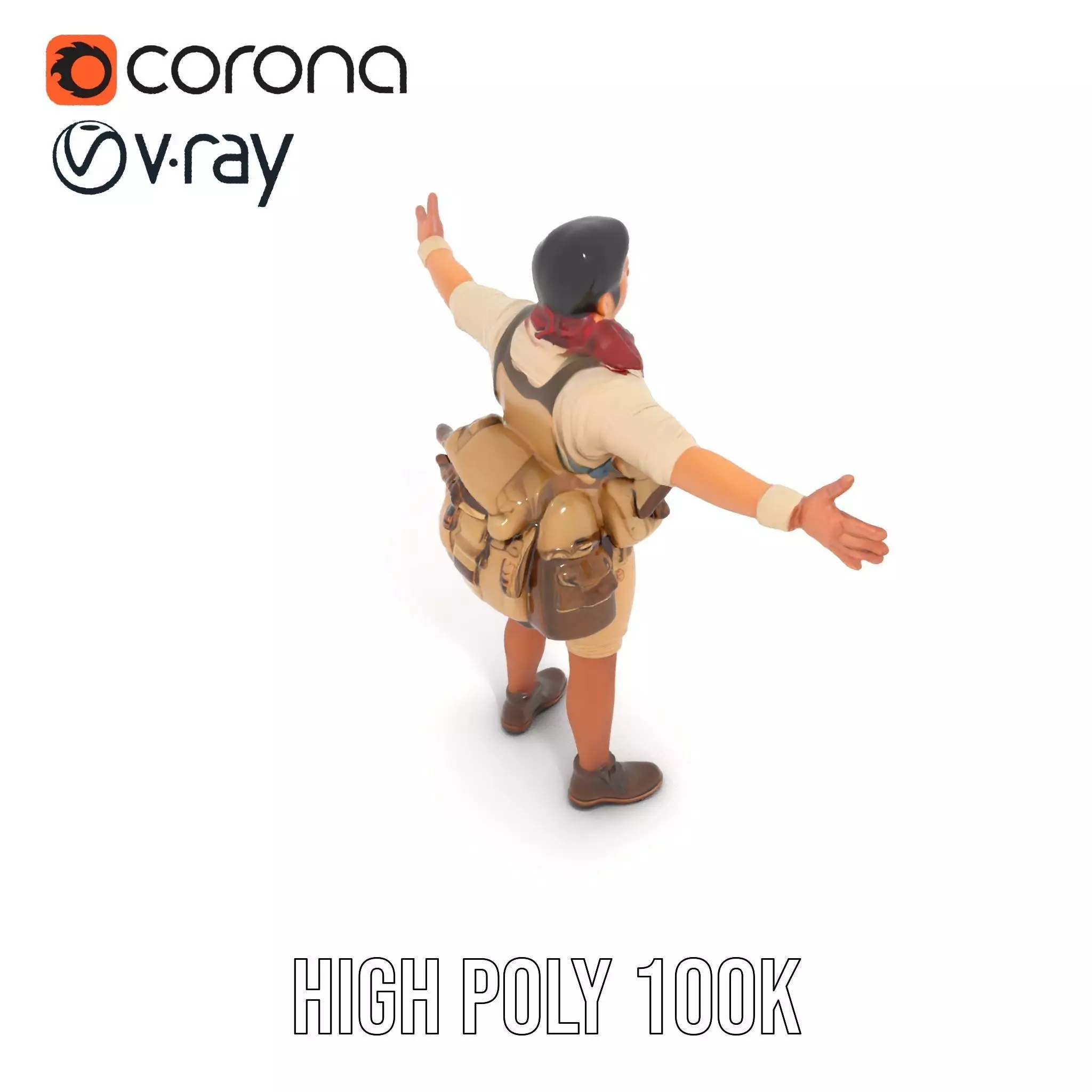 Adventurer Outfit Explorer model pack Low-poly 3D model_32