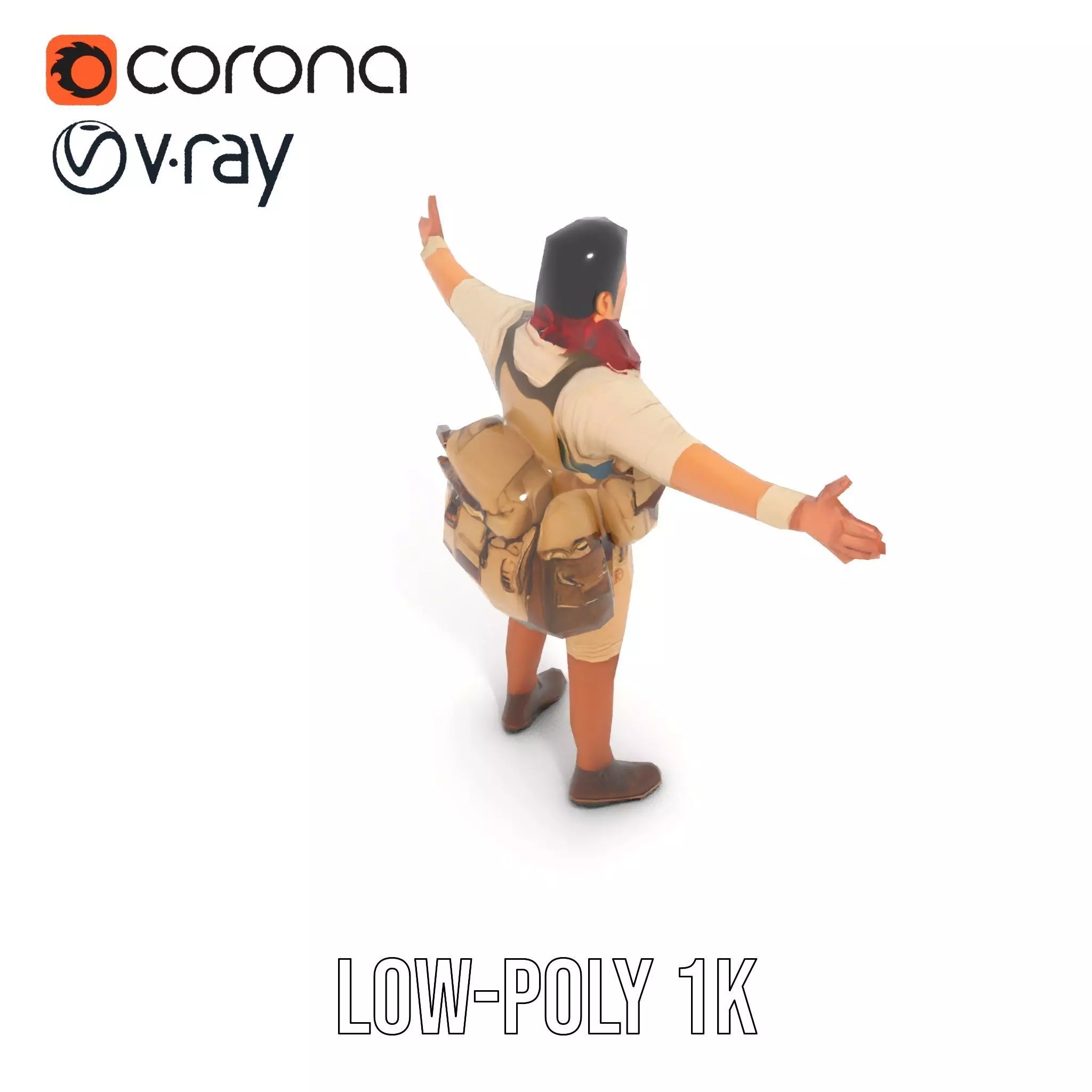 Adventurer Outfit Explorer model pack Low-poly 3D model_24