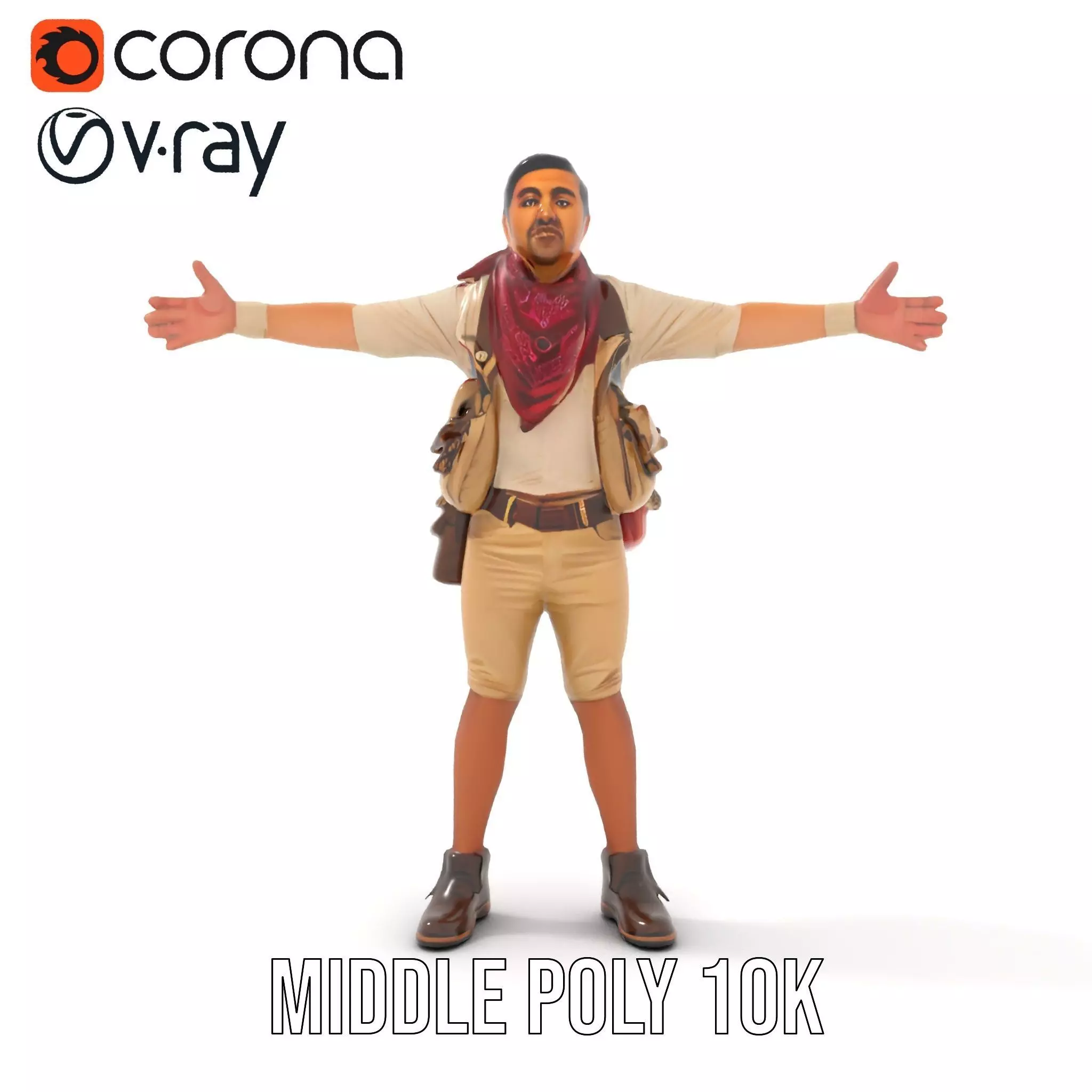 Adventurer Outfit Explorer model pack Low-poly 3D model_11