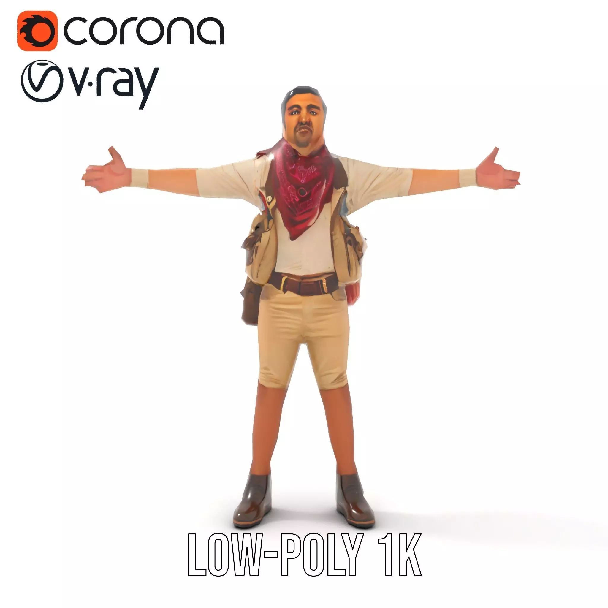 Adventurer Outfit Explorer model pack Low-poly 3D model_14