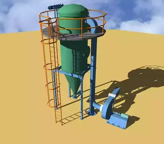 Filter with Fan Sluice Free 3D model