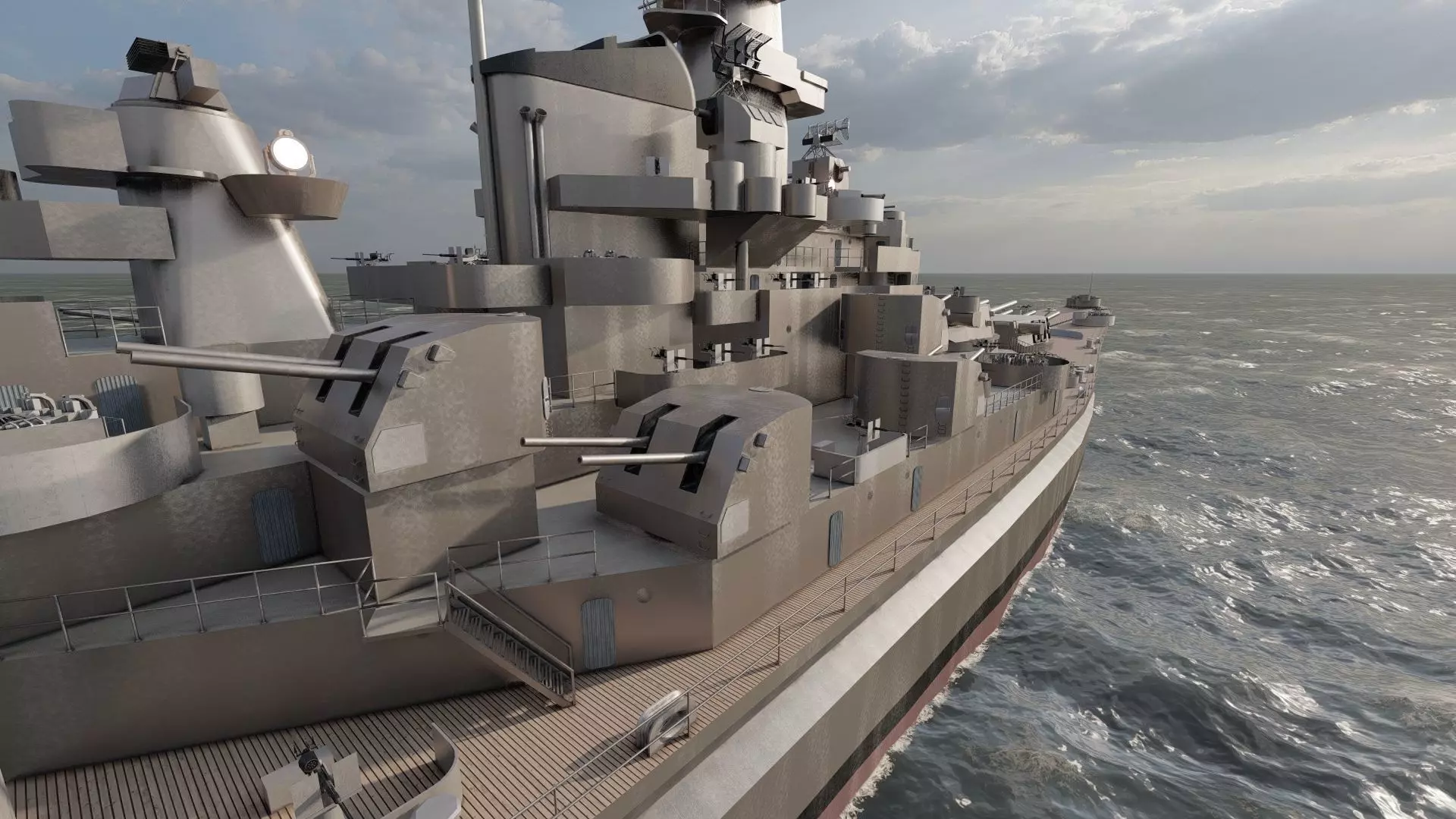 US NAVY BATTLESHIP SOUTH DAKOTA CLASS 3D model_19