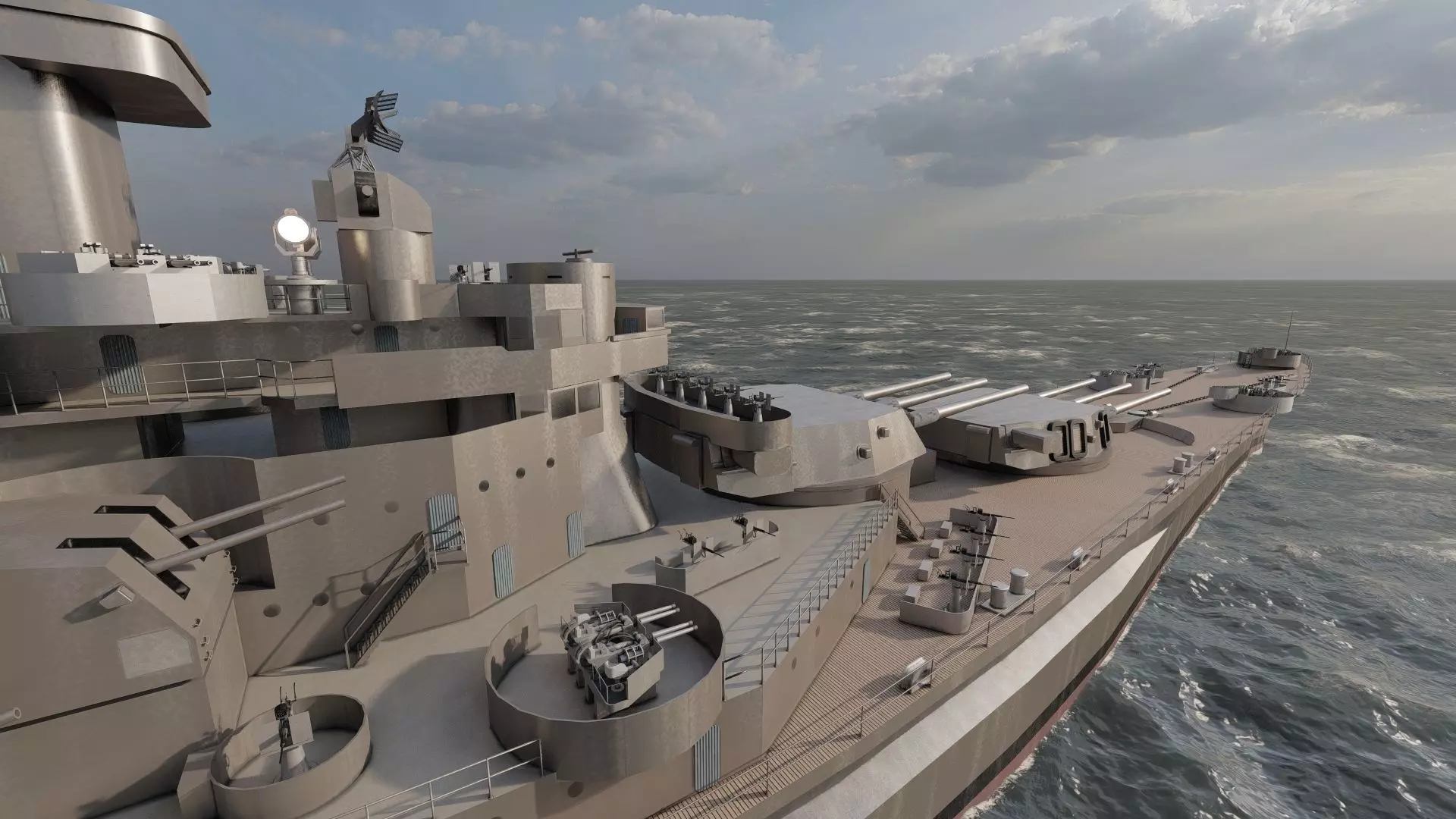 US NAVY BATTLESHIP SOUTH DAKOTA CLASS 3D model_20