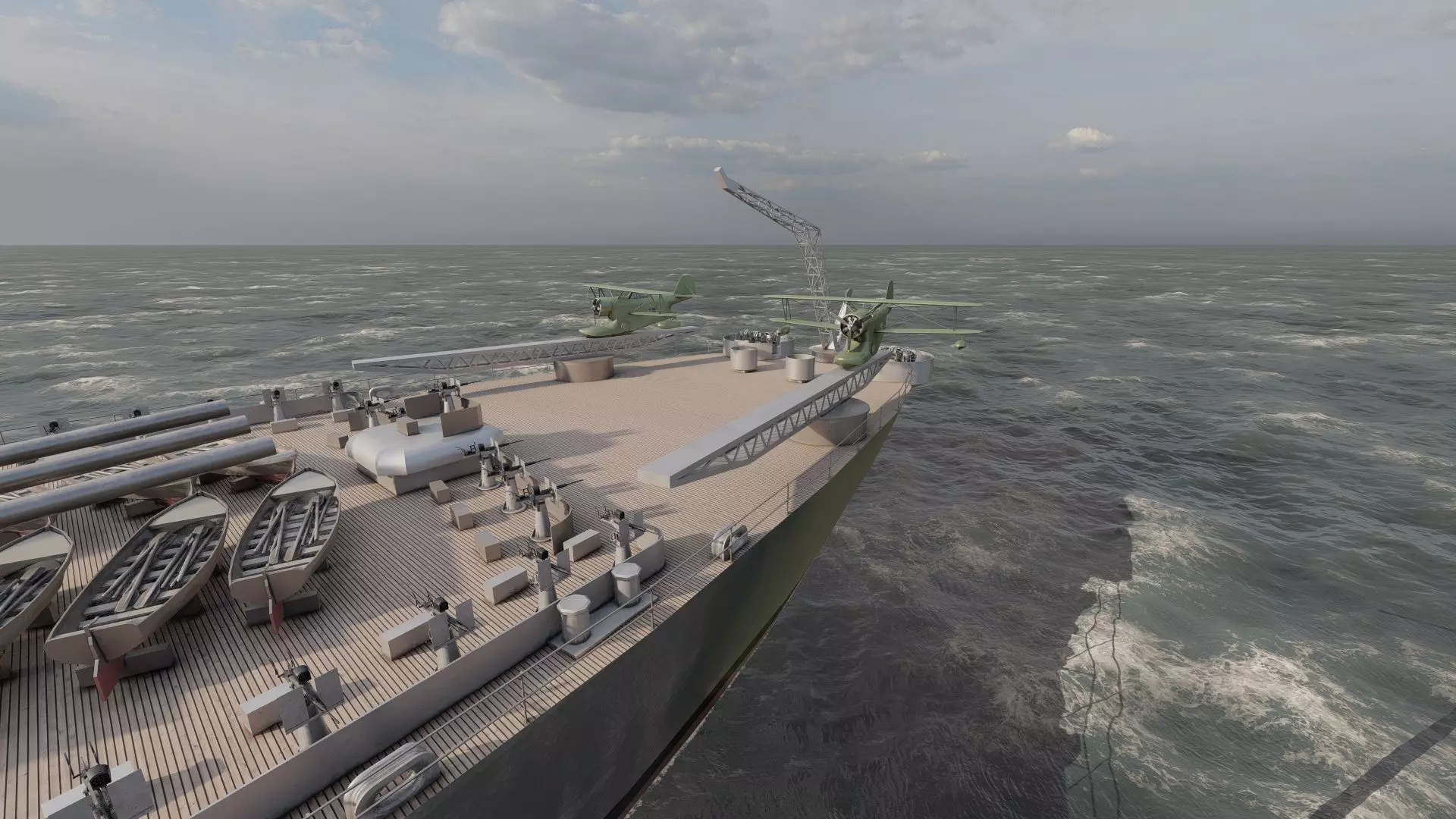 US NAVY BATTLESHIP SOUTH DAKOTA CLASS 3D model_14