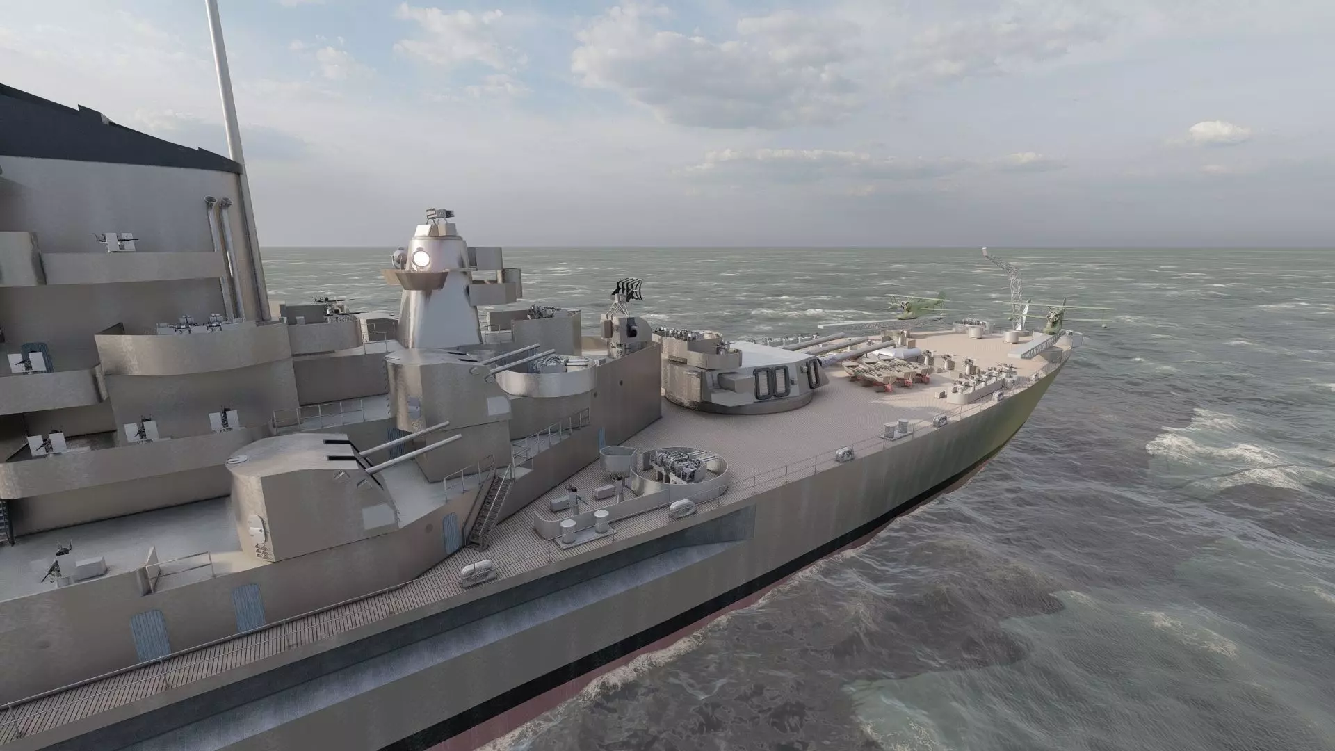 US NAVY BATTLESHIP SOUTH DAKOTA CLASS 3D model_12