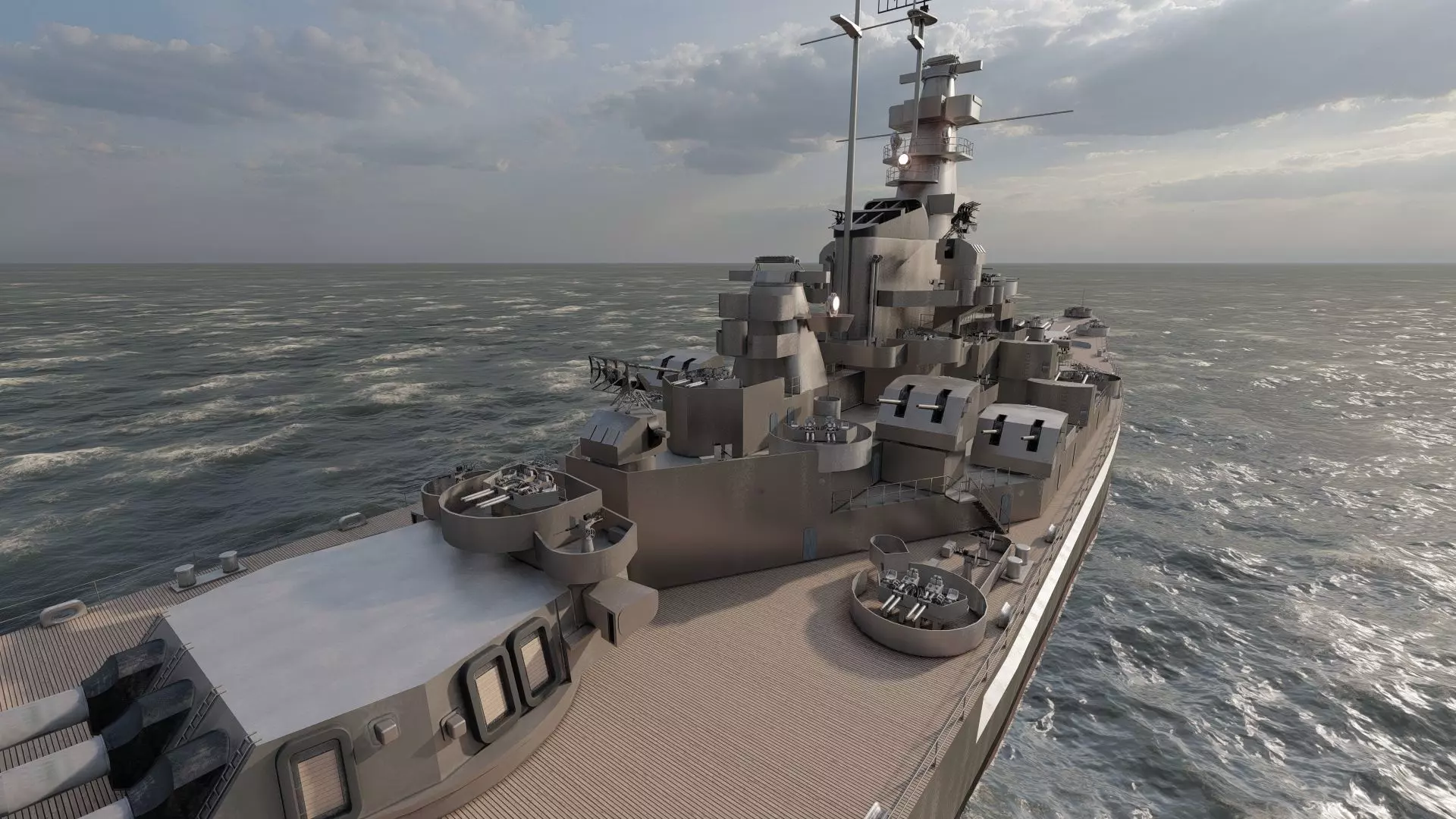 US NAVY BATTLESHIP SOUTH DAKOTA CLASS 3D model_18