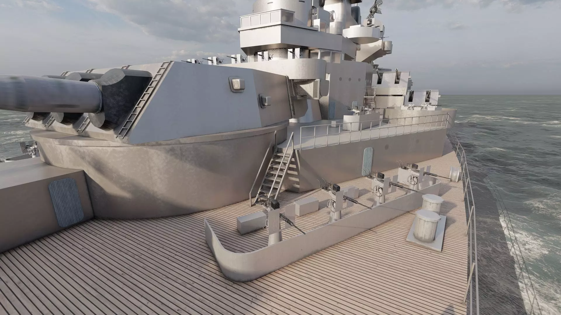 US NAVY BATTLESHIP SOUTH DAKOTA CLASS 3D model_25