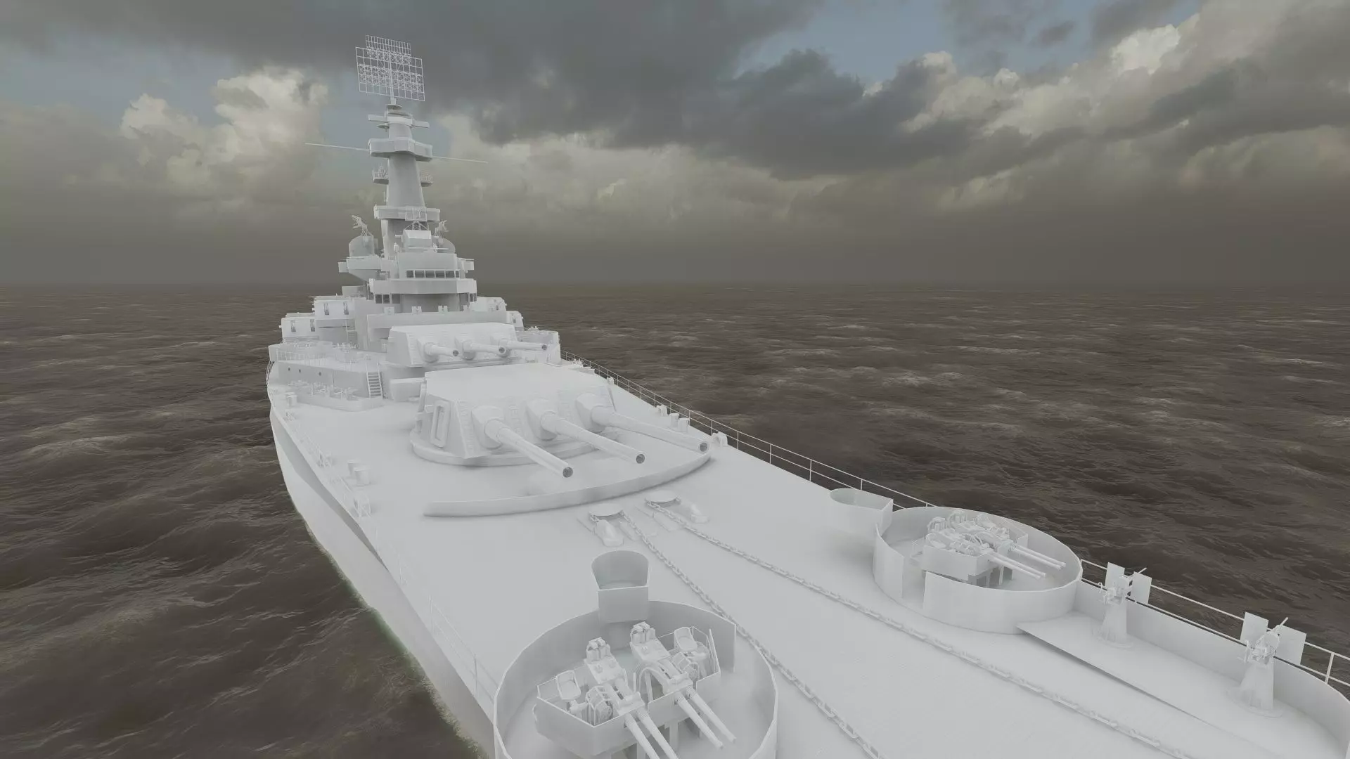 US NAVY BATTLESHIP SOUTH DAKOTA CLASS 3D model_43