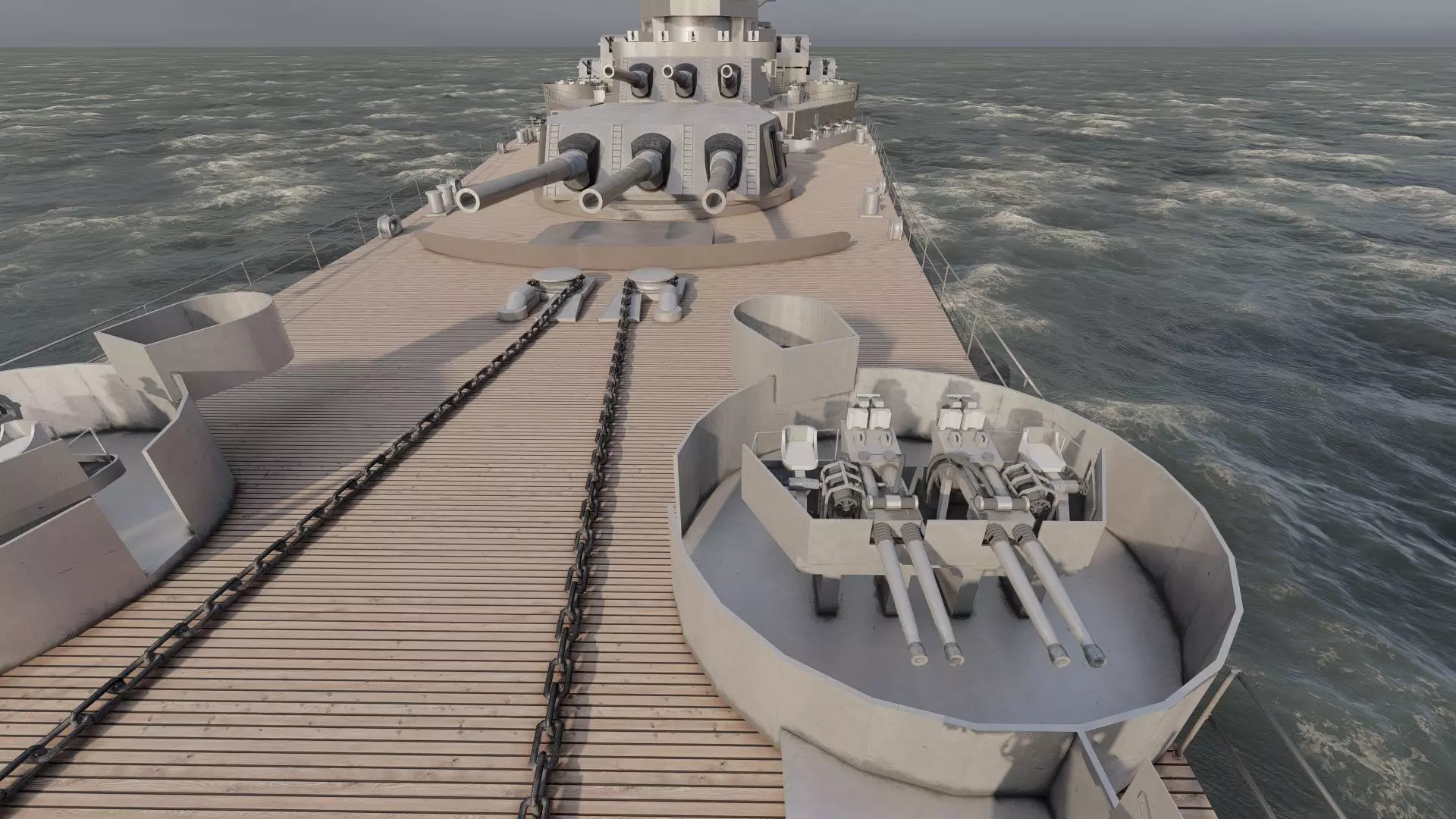 US NAVY BATTLESHIP SOUTH DAKOTA CLASS 3D model_23