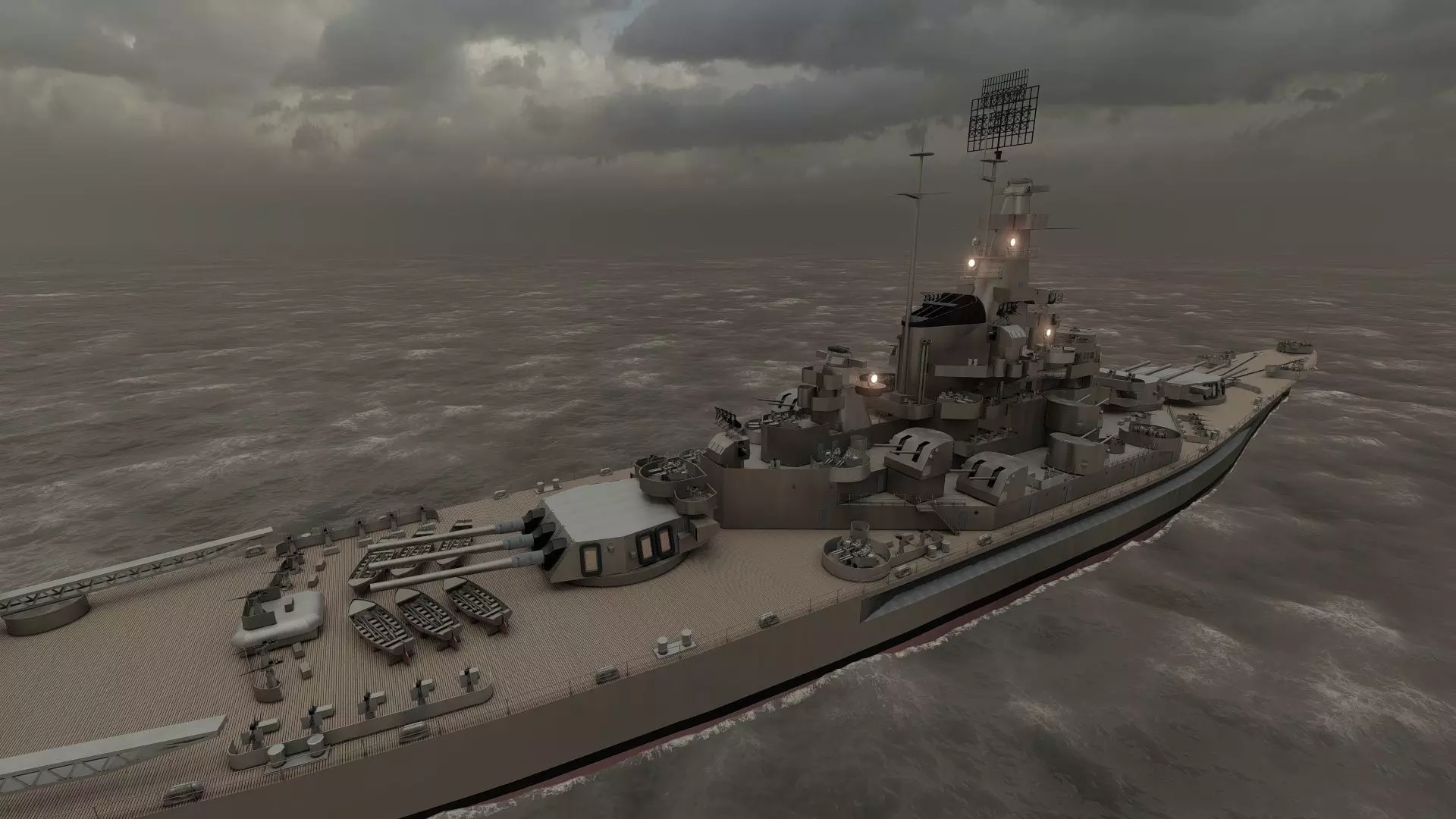 US NAVY BATTLESHIP SOUTH DAKOTA CLASS 3D model_37