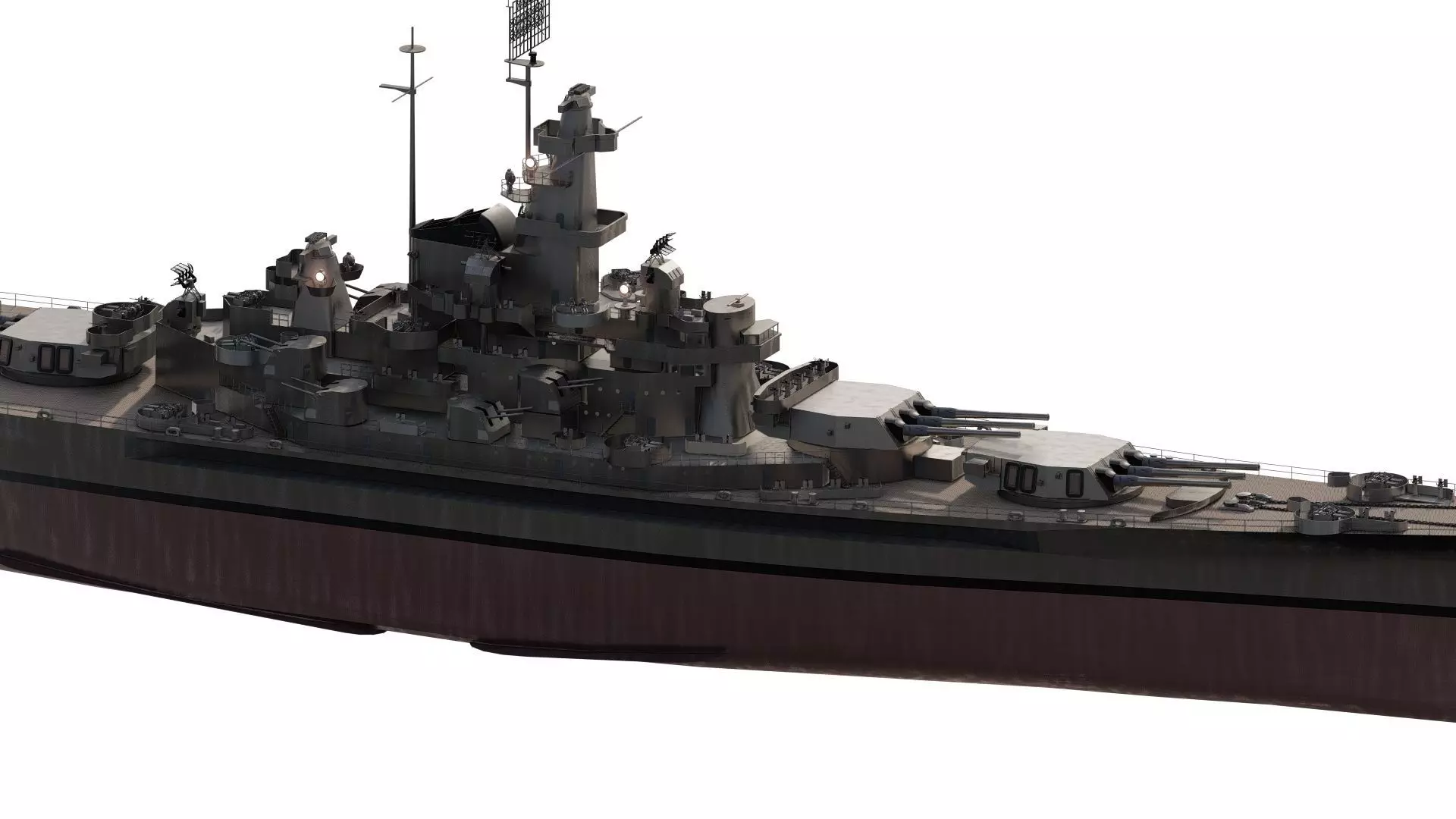 US NAVY BATTLESHIP SOUTH DAKOTA CLASS 3D model_4