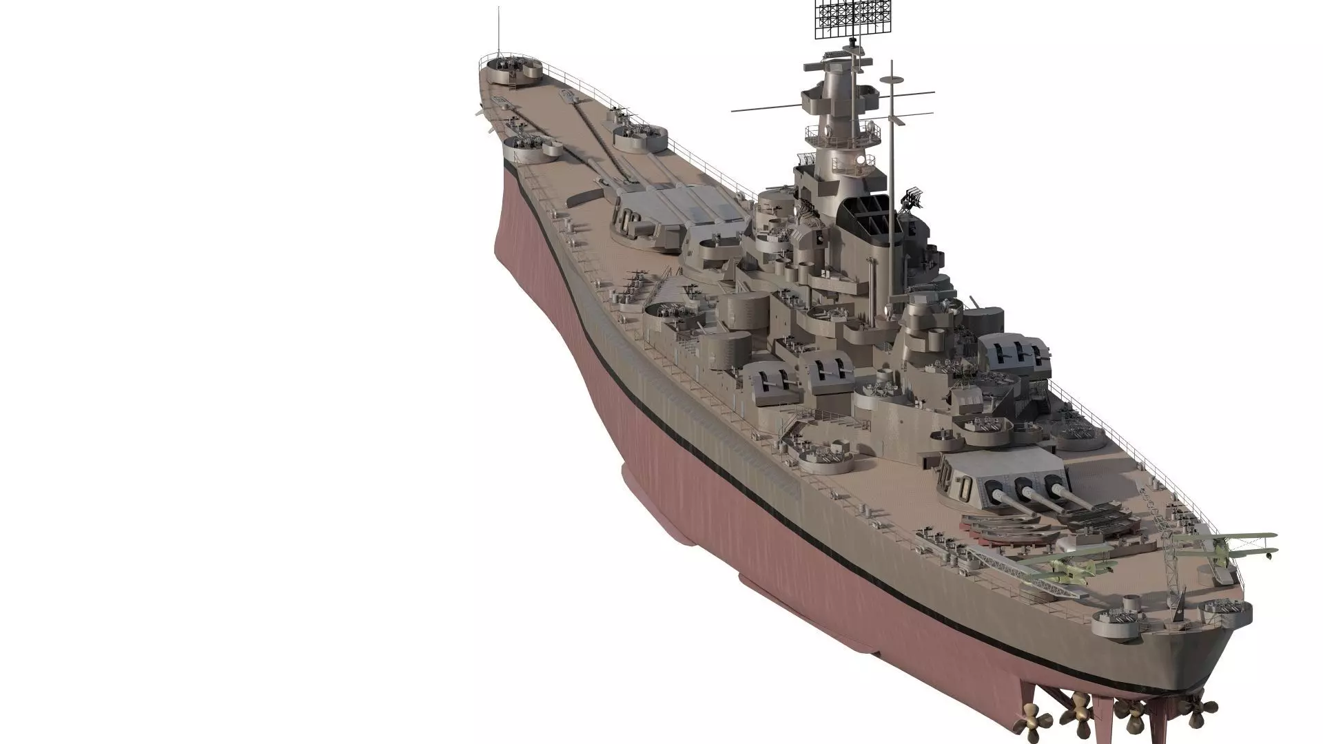 US NAVY BATTLESHIP SOUTH DAKOTA CLASS 3D model_6