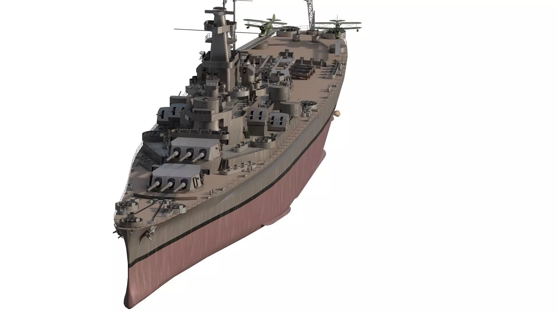 US NAVY BATTLESHIP SOUTH DAKOTA CLASS 3D model_1