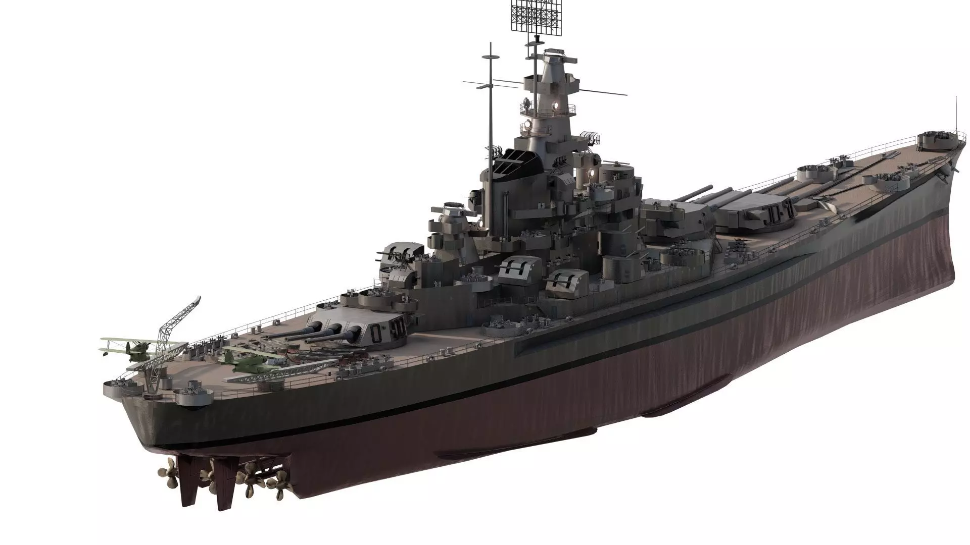 US NAVY BATTLESHIP SOUTH DAKOTA CLASS 3D model_5